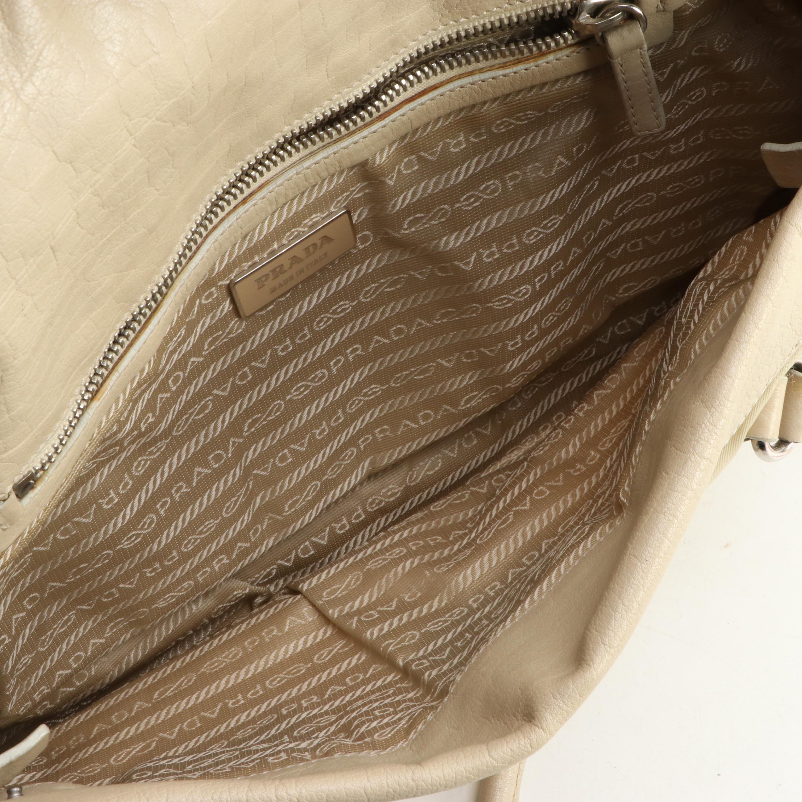 Prada Flap Front Shoulder Bag in Nylon and Leather