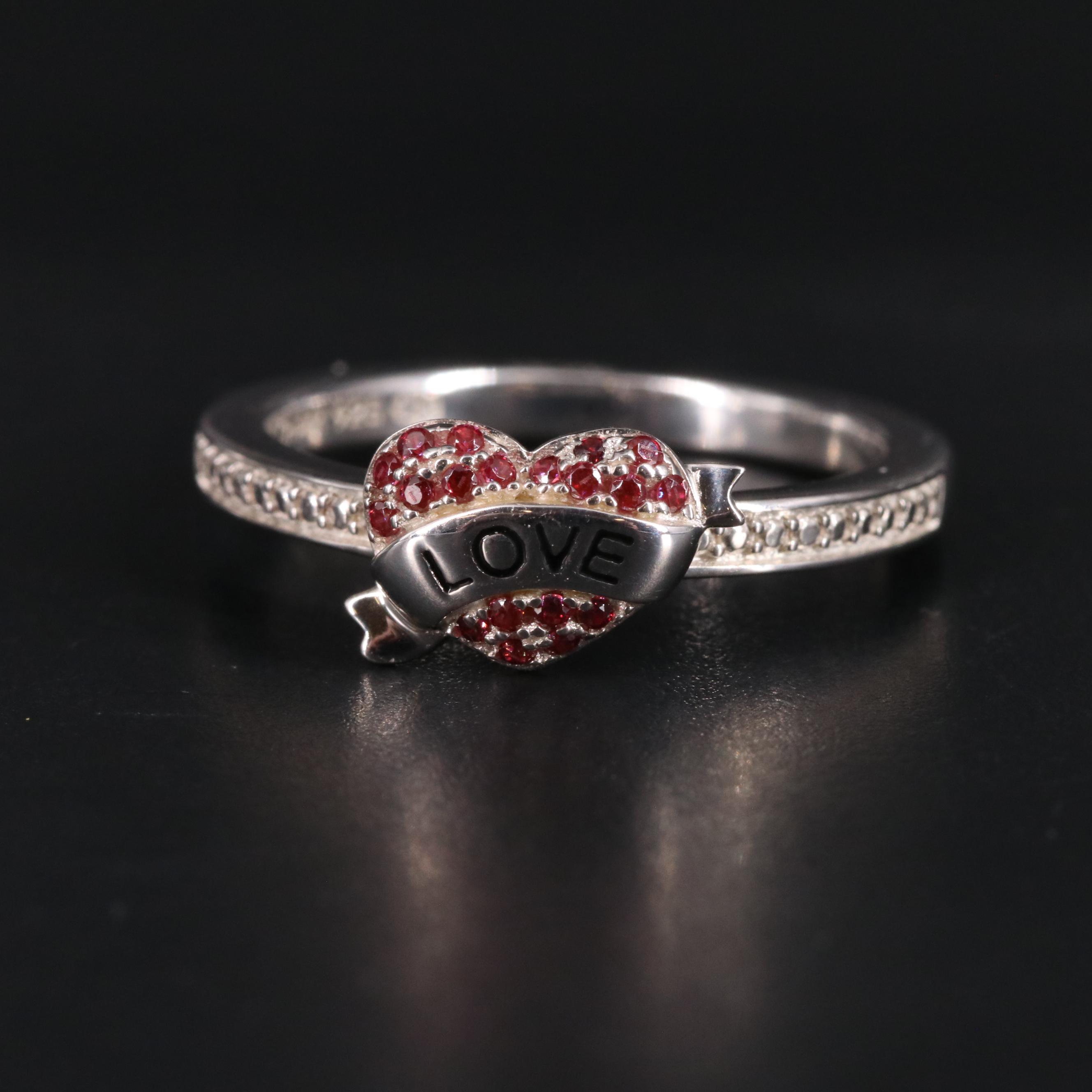Sterling Heart Shaped "Love" Ring