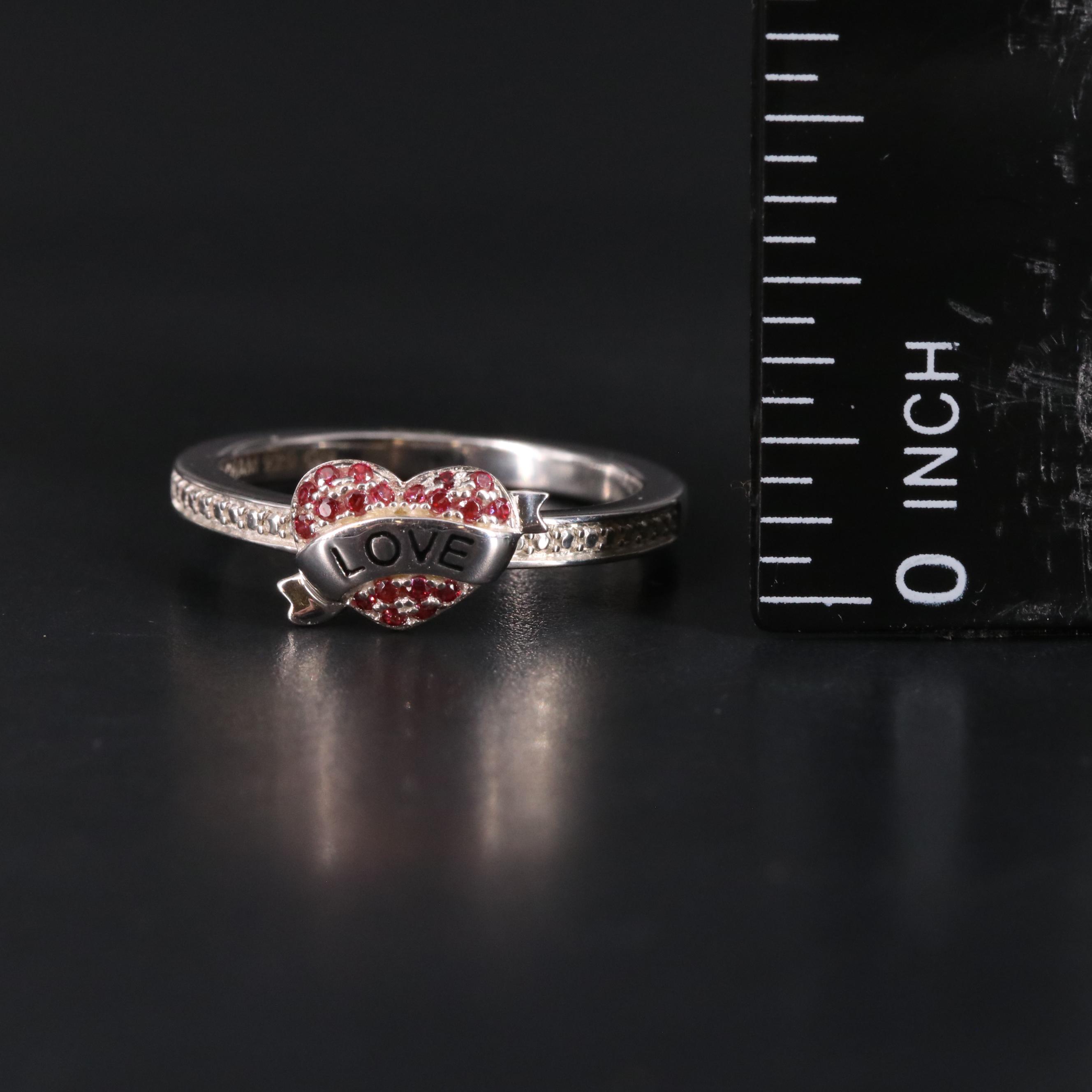 Sterling Heart Shaped "Love" Ring