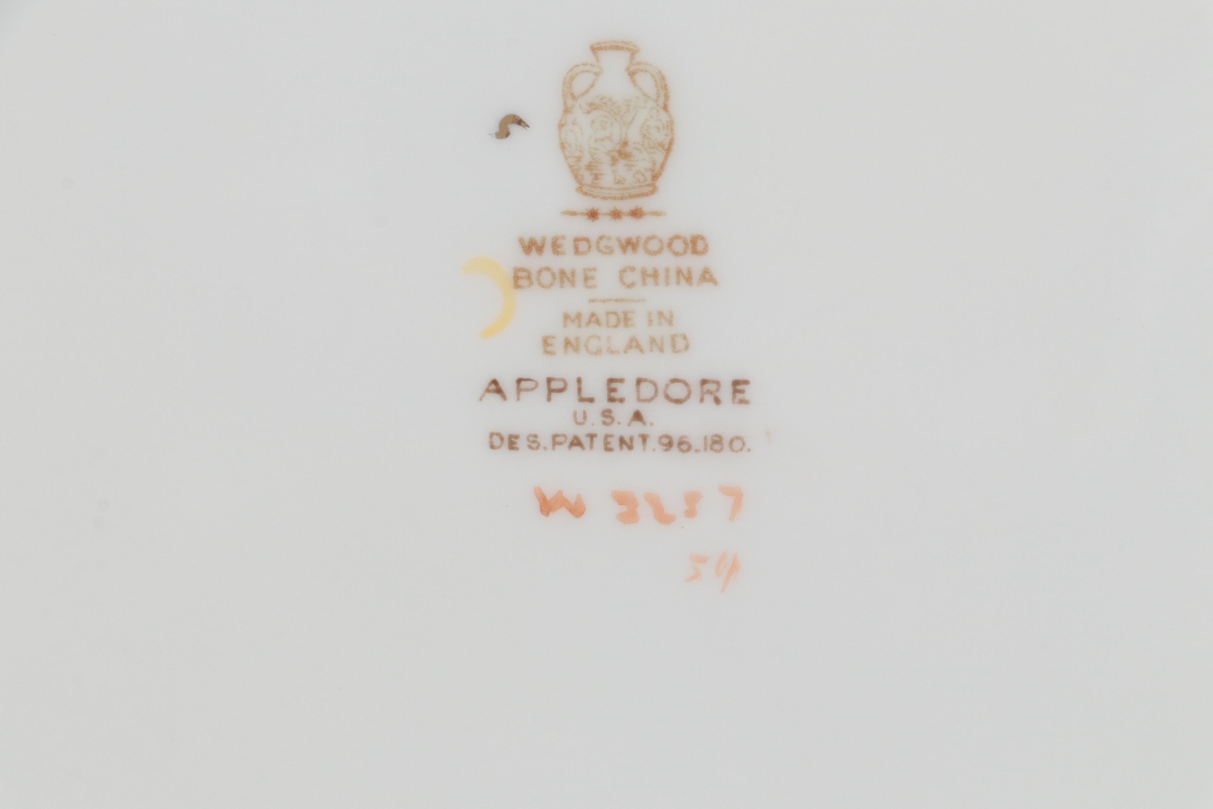 Wedgwood "Appledore" Bone China Tableware, 1957-1992