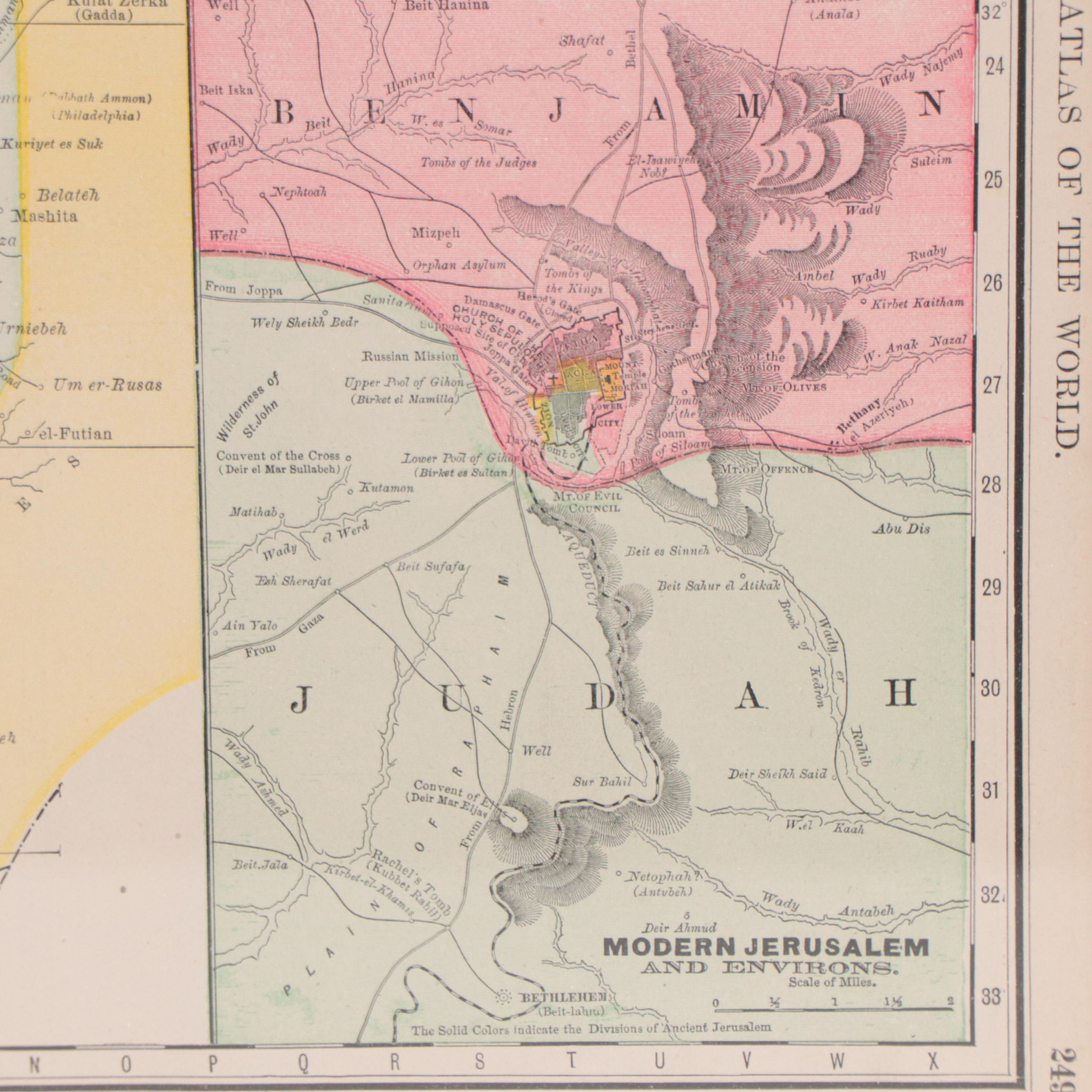 Rand, McNally & Co. Wax Engraving Map of Palestine, Circa 1888
