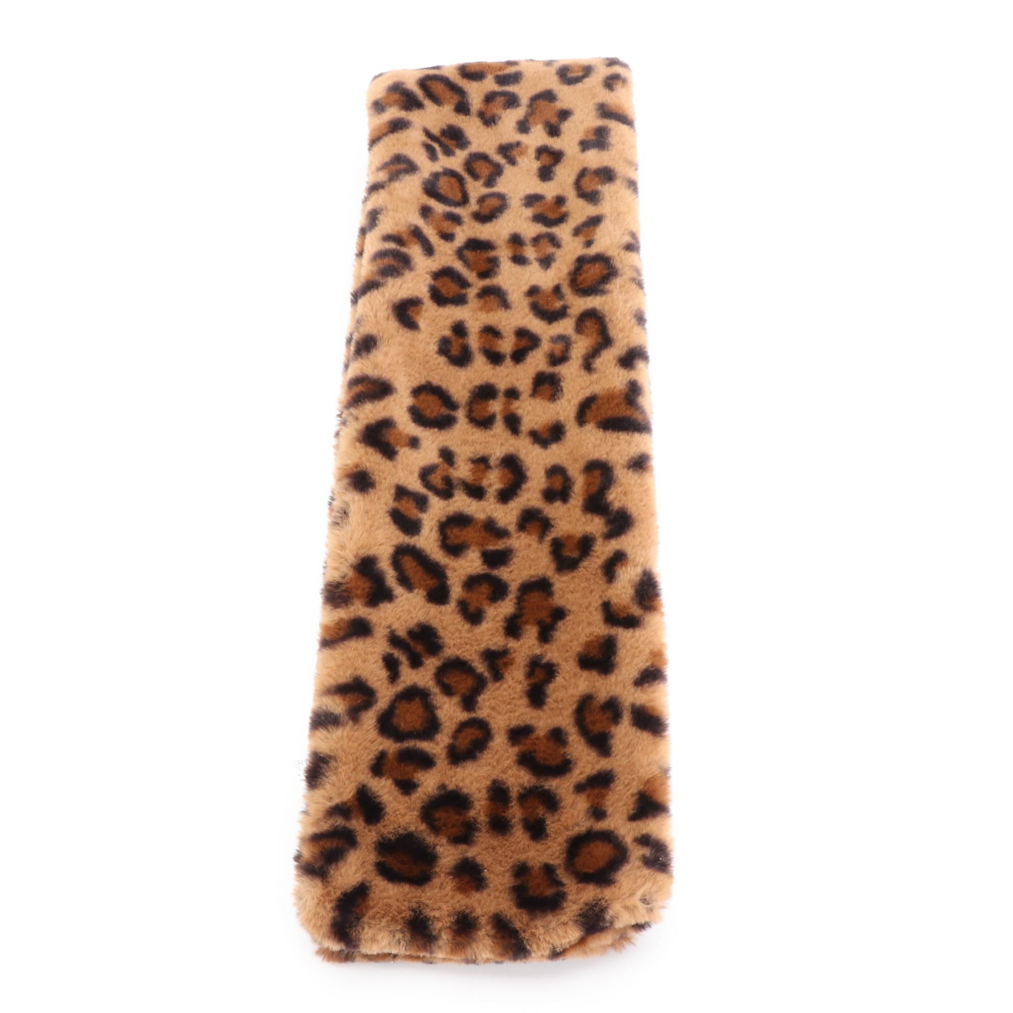 Houndstooth Check Scarf and Tuck-in Faux Fur Scarves in Solid and Leopard Print