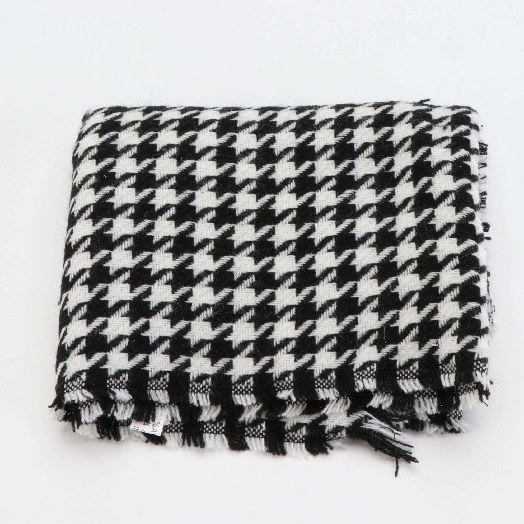 Houndstooth Check Scarf and Tuck-in Faux Fur Scarves in Solid and Leopard Print