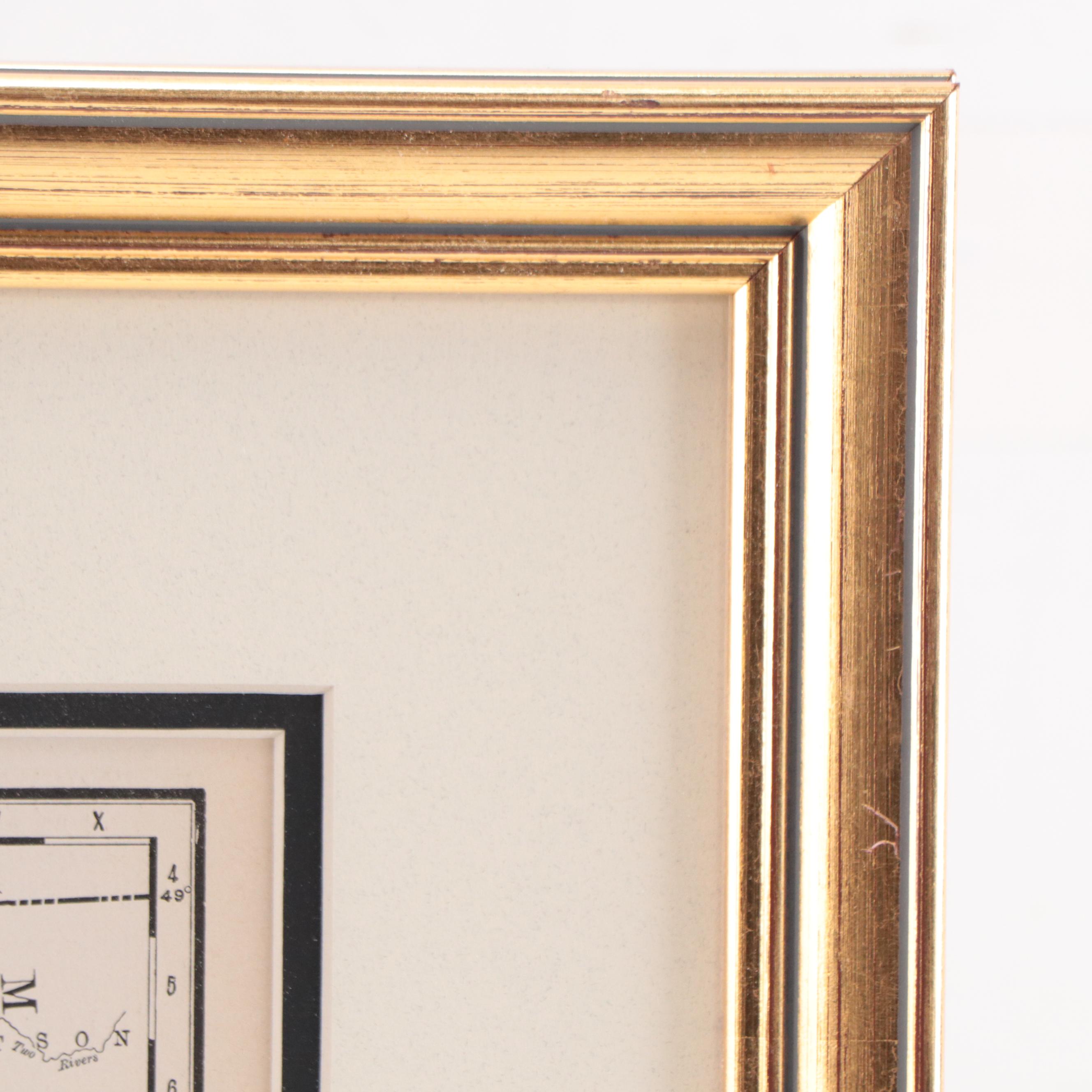 Rand, McNally & Company Wax Engraving Map of North Dakota, Circa 1889