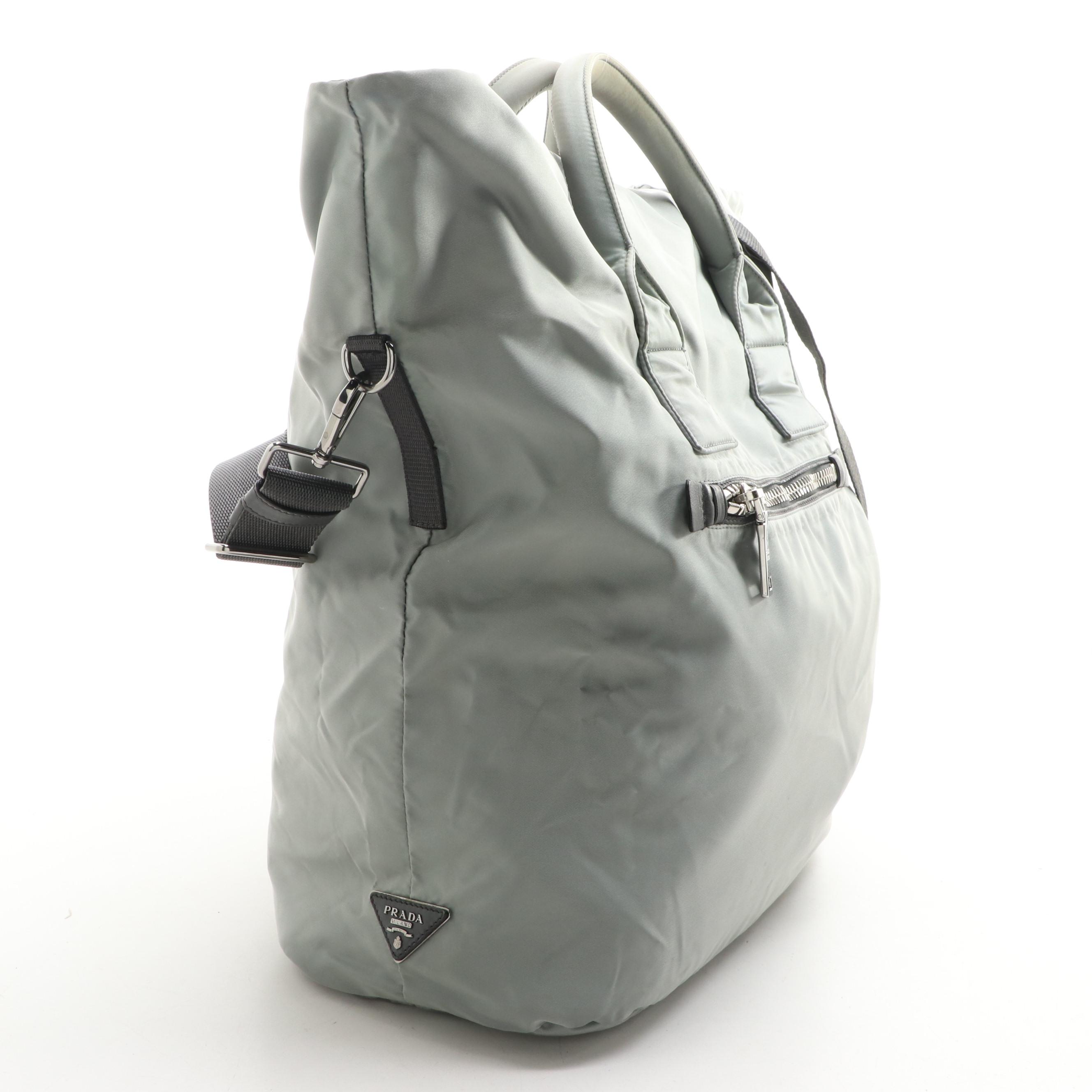 Prada Reversible Tote in Nylon Twill and Leather Trim