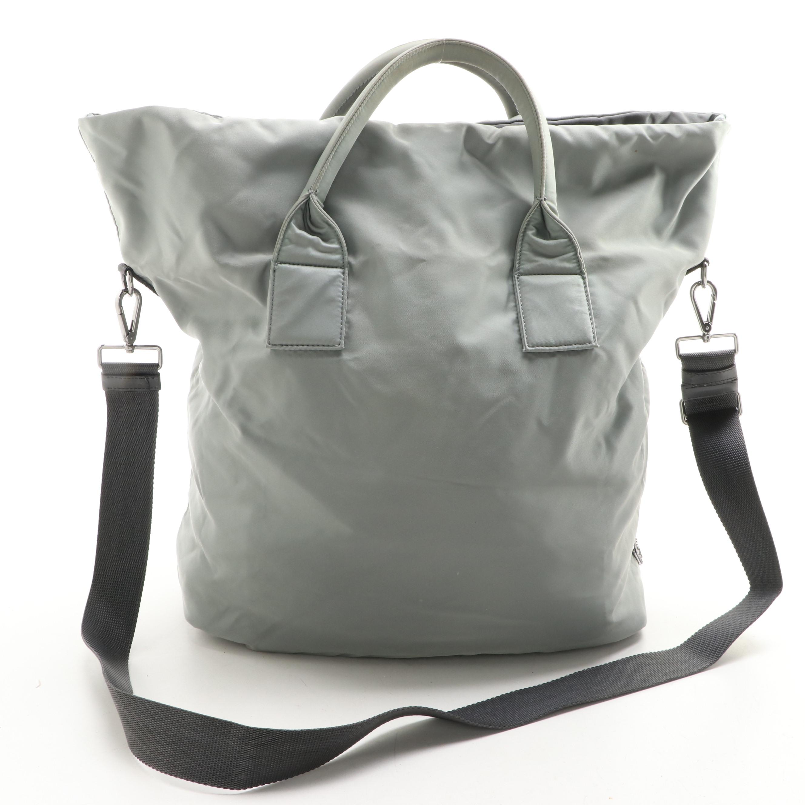 Prada Reversible Tote in Nylon Twill and Leather Trim