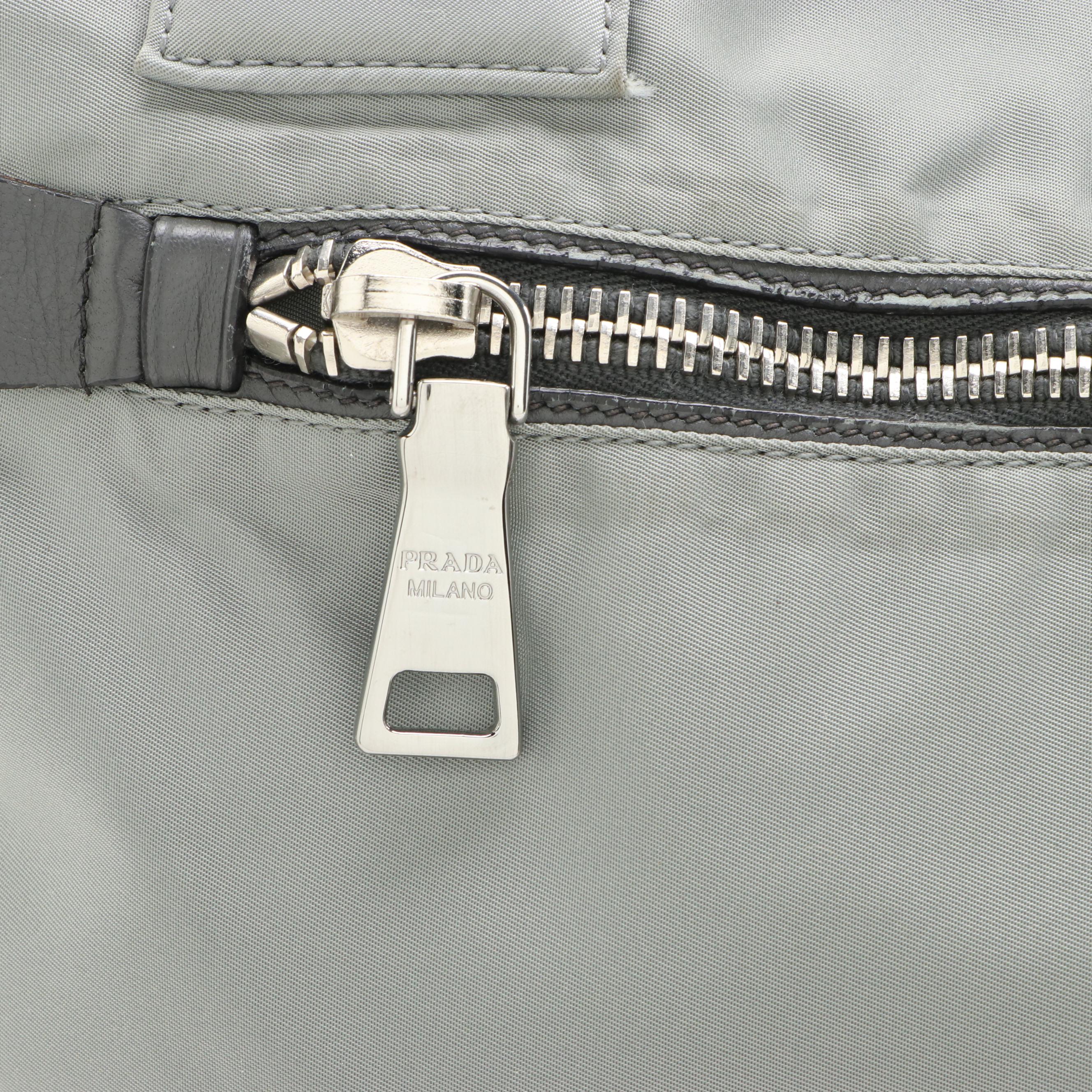 Prada Reversible Tote in Nylon Twill and Leather Trim