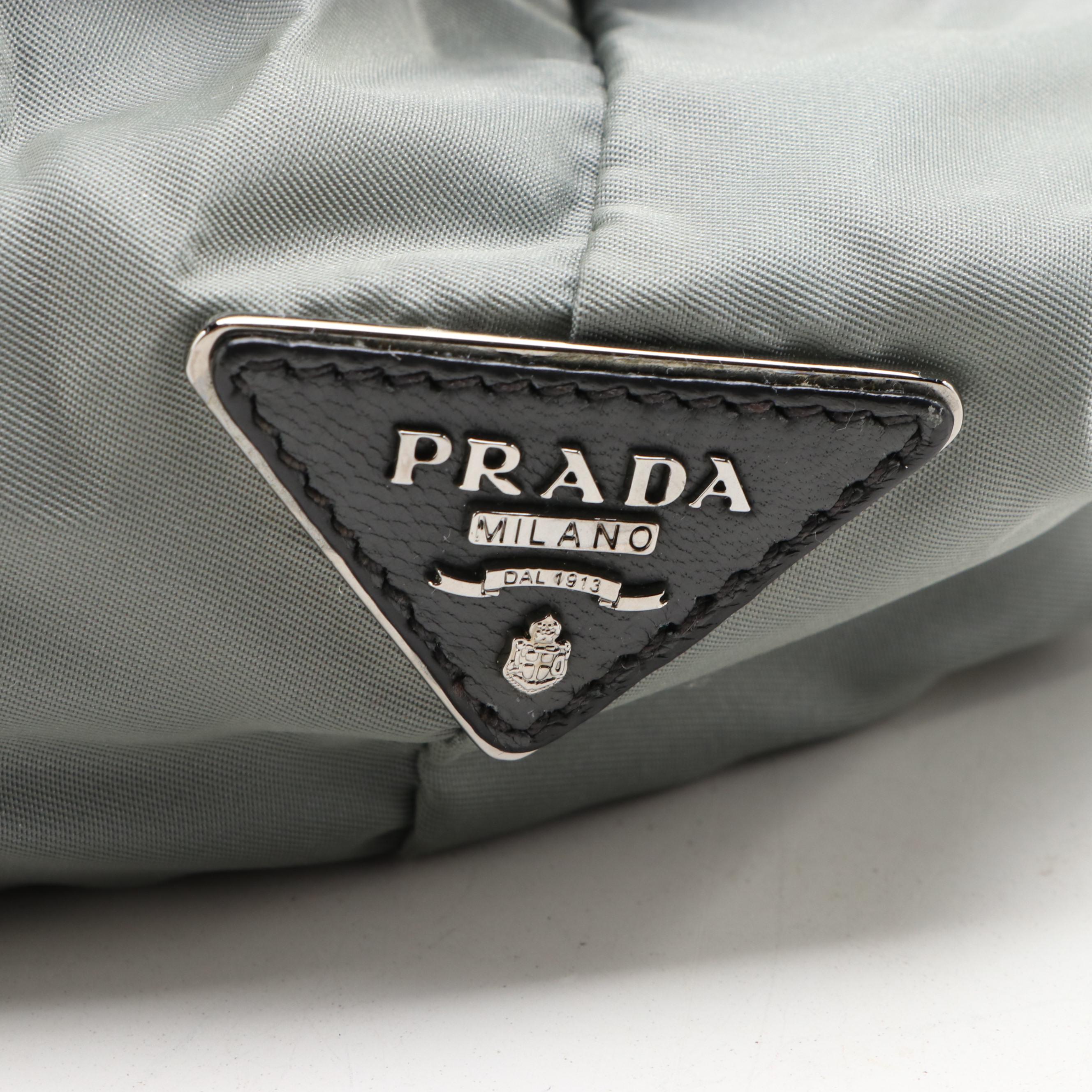Prada Reversible Tote in Nylon Twill and Leather Trim