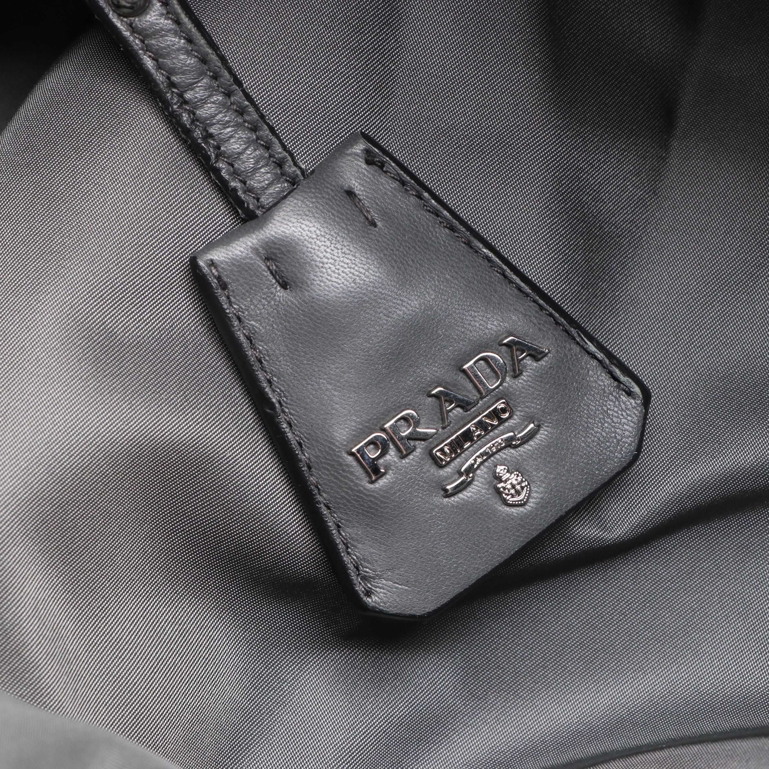 Prada Reversible Tote in Nylon Twill and Leather Trim