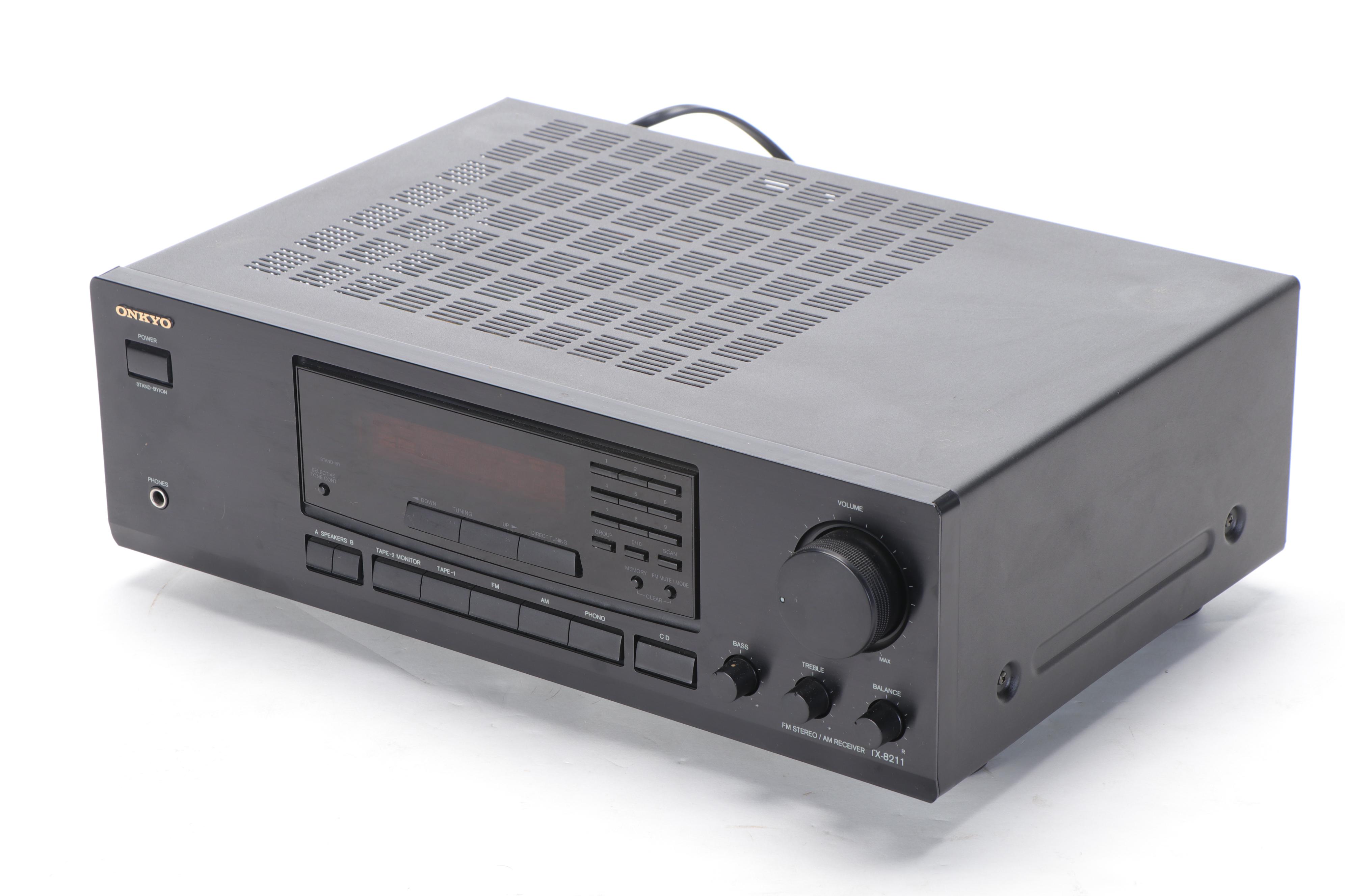 Onkyo Receiver and Stereo Cassette Tape Deck with Pioneer CD Player