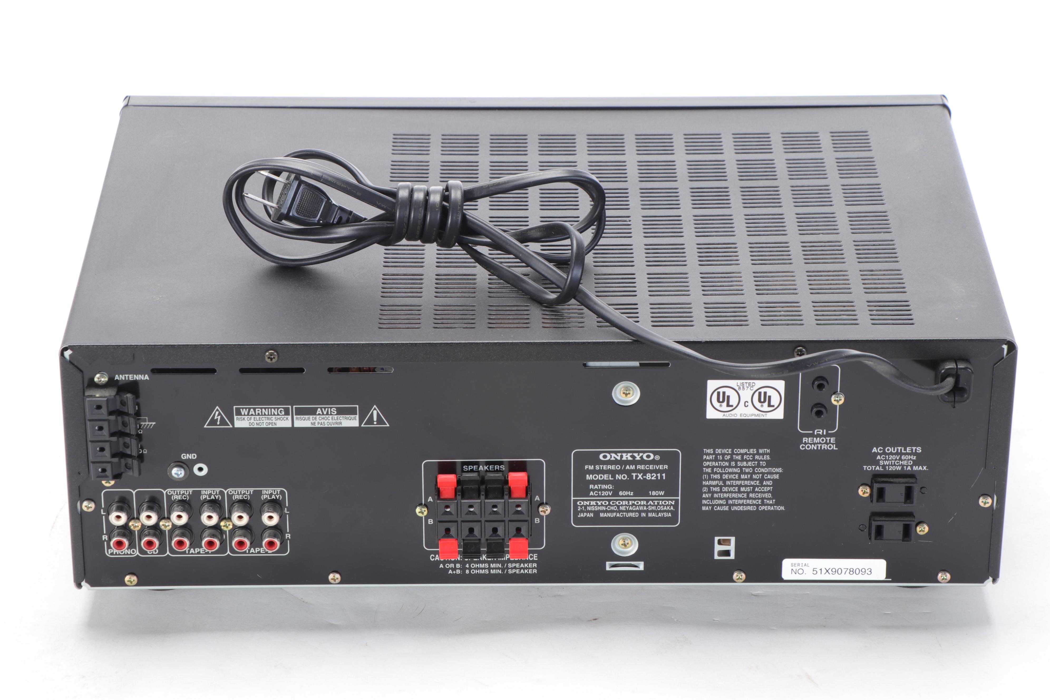 Onkyo Receiver and Stereo Cassette Tape Deck with Pioneer CD Player