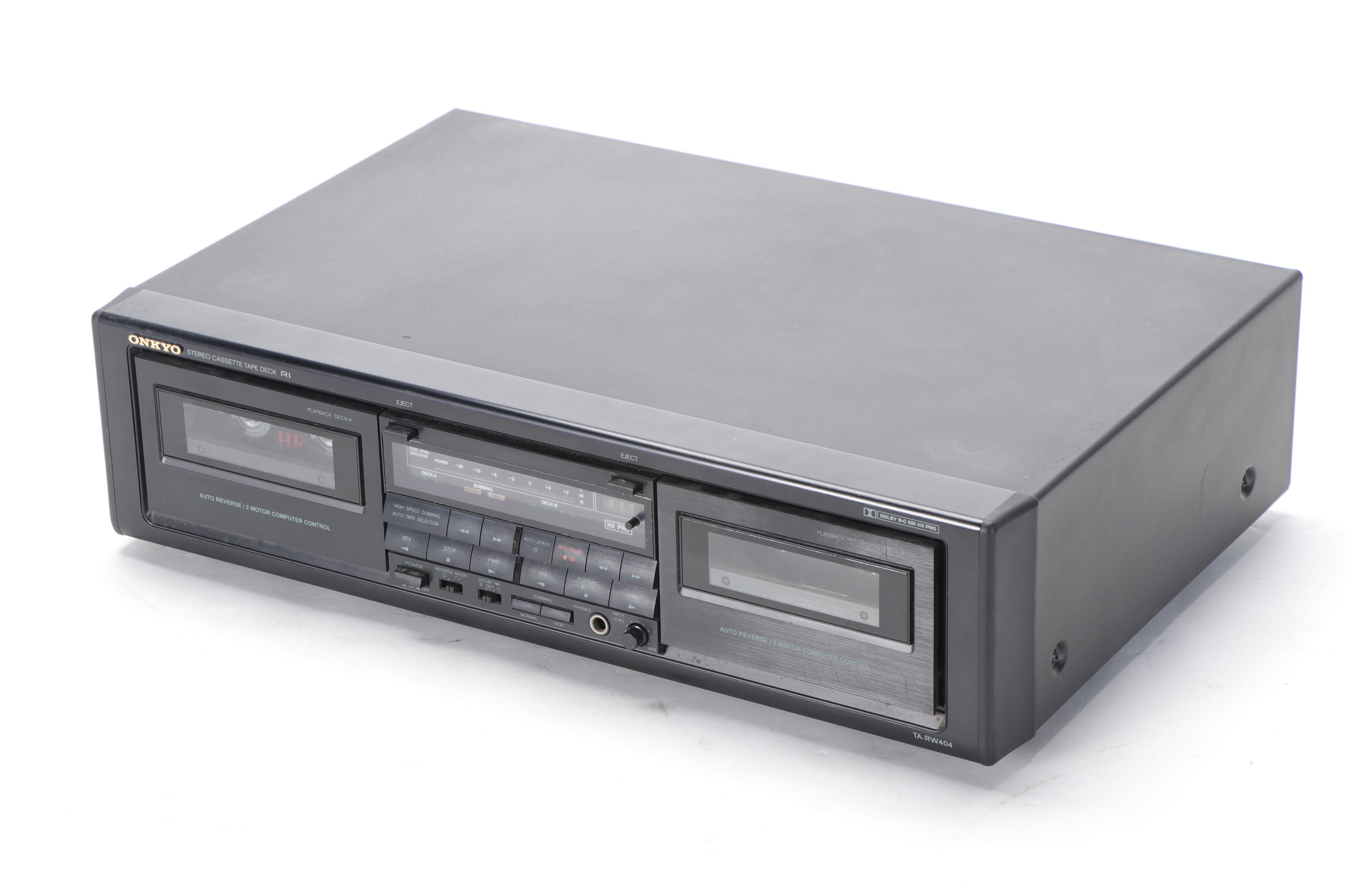 Onkyo Receiver and Stereo Cassette Tape Deck with Pioneer CD Player