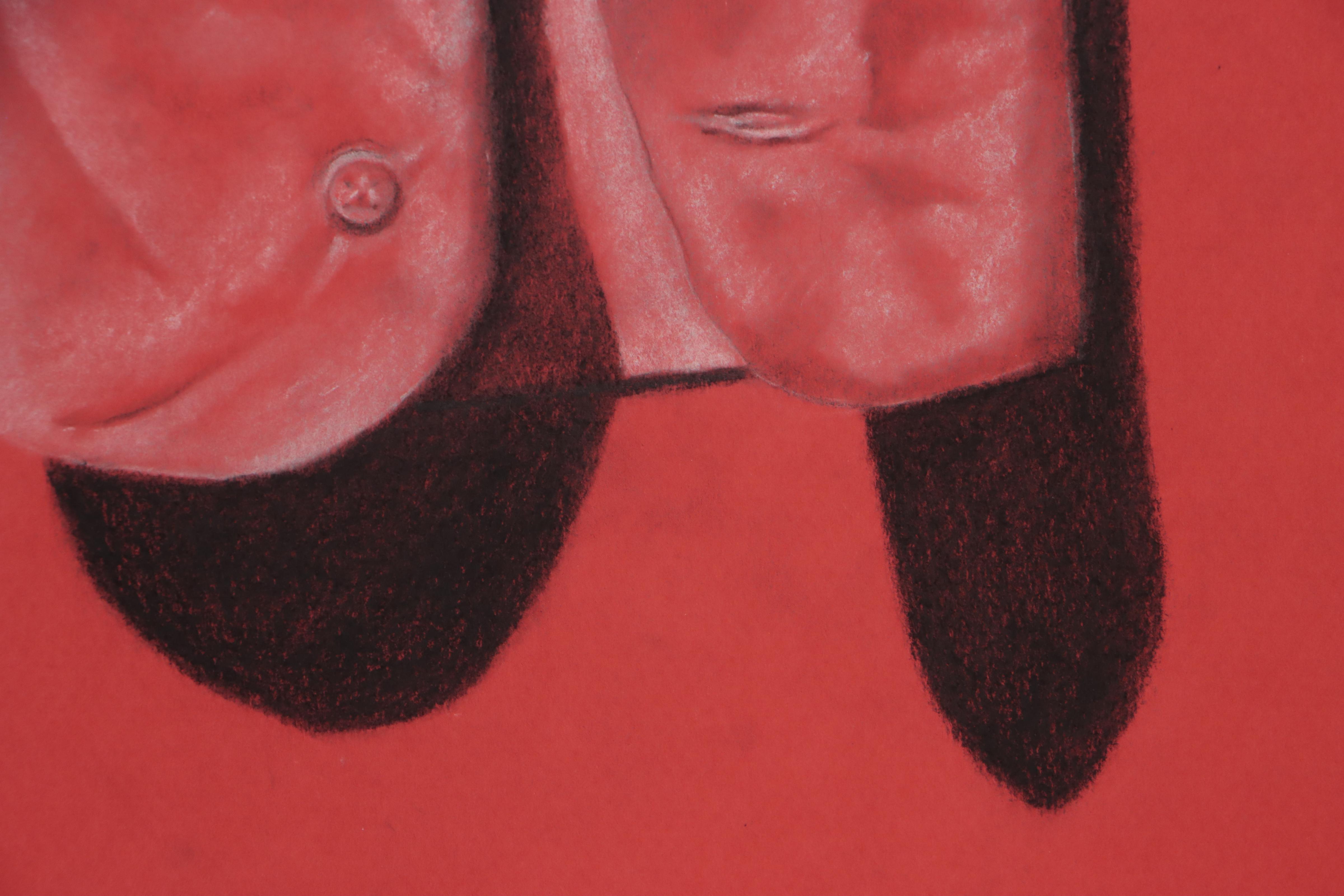 Cynthia Gregory Conté Drawing of Unbuttoned Shirt Cuff