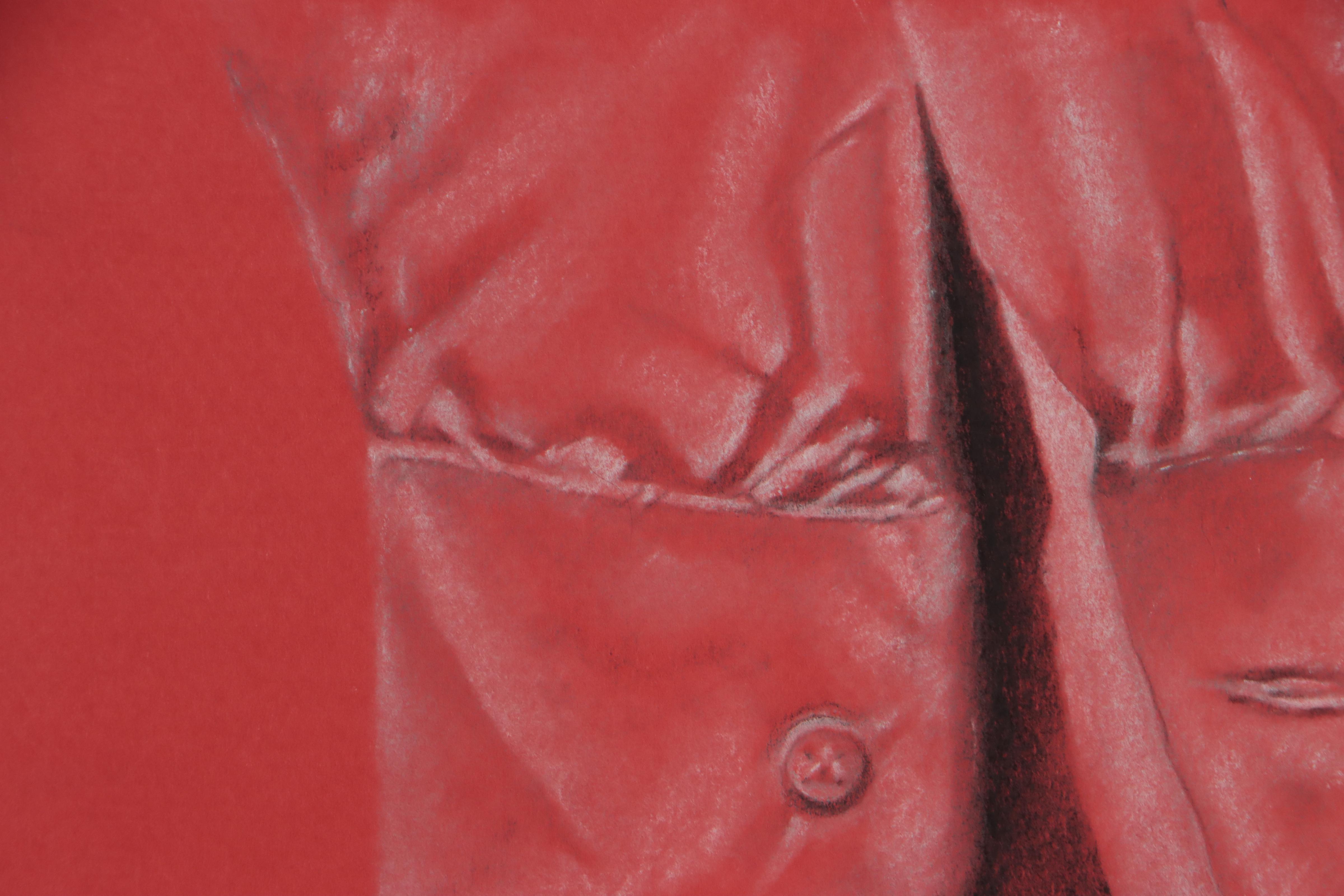 Cynthia Gregory Conté Drawing of Unbuttoned Shirt Cuff