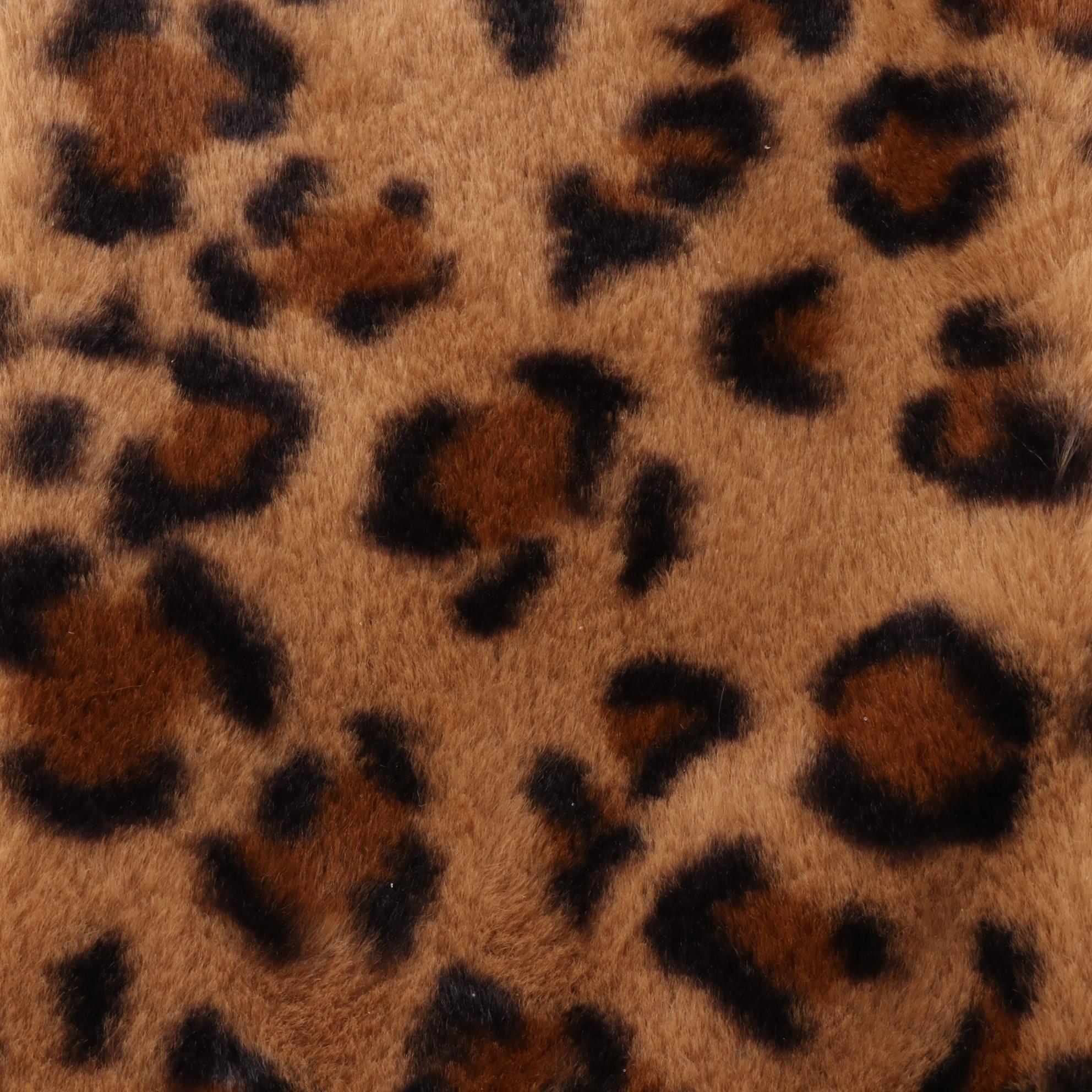 Tuck-in Faux Fur Scarves in Leopard Print and Red with Houndstooth Check Scarf