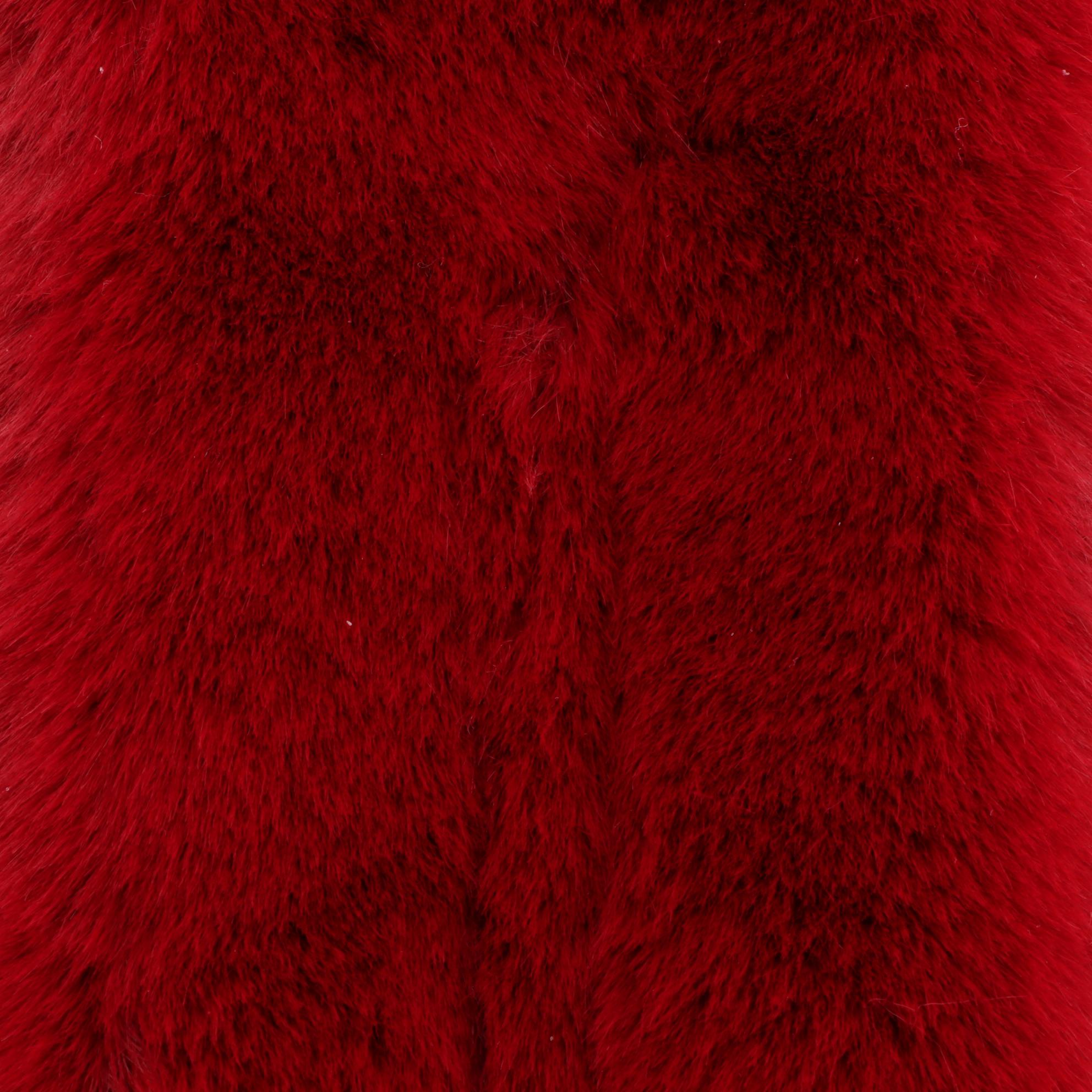 Tuck-in Faux Fur Scarves in Leopard Print and Red with Houndstooth Check Scarf