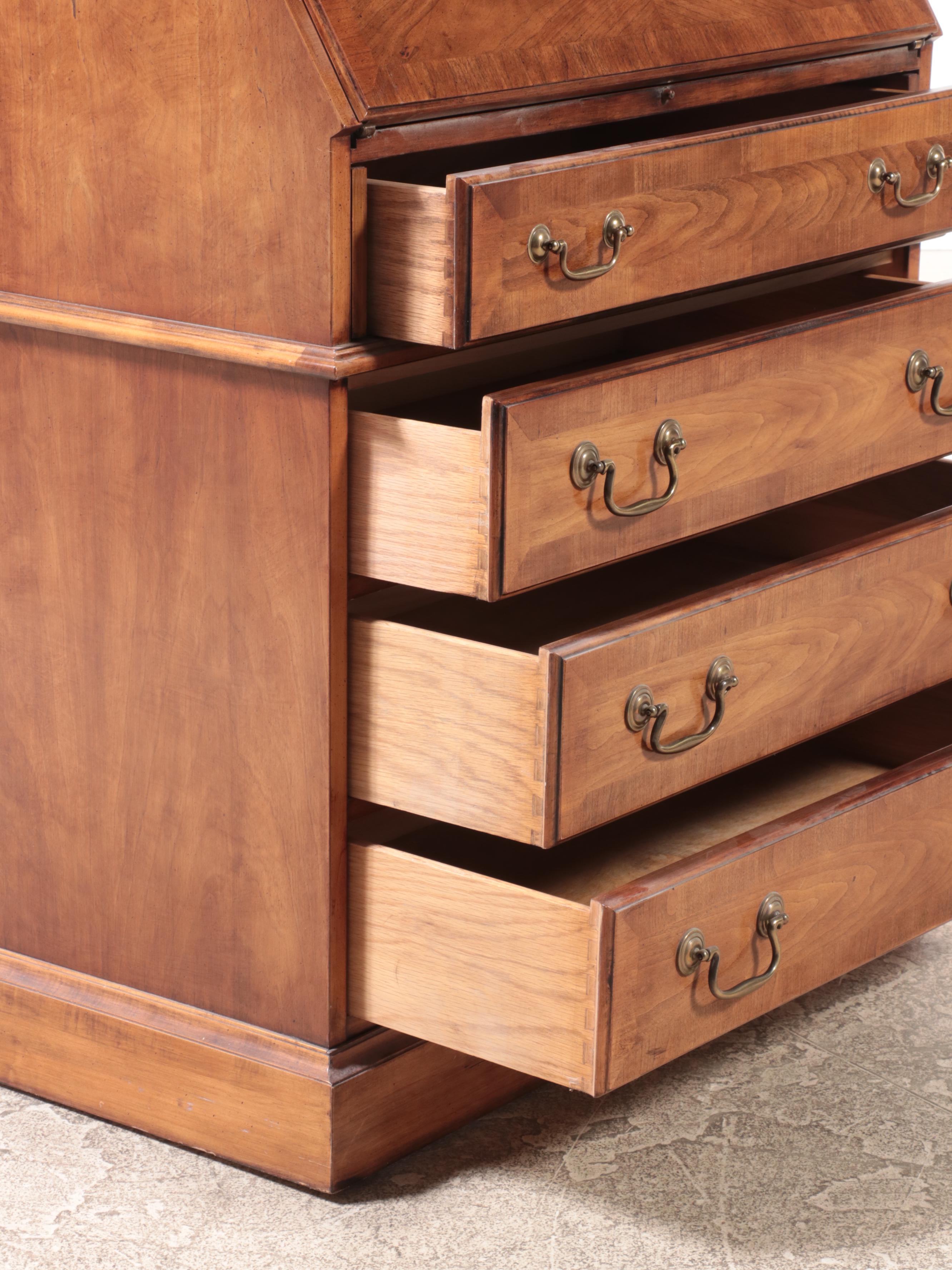 Bernhardt George III Style Cherrywood-Stained Bureau Cabinet, Late 20th Century