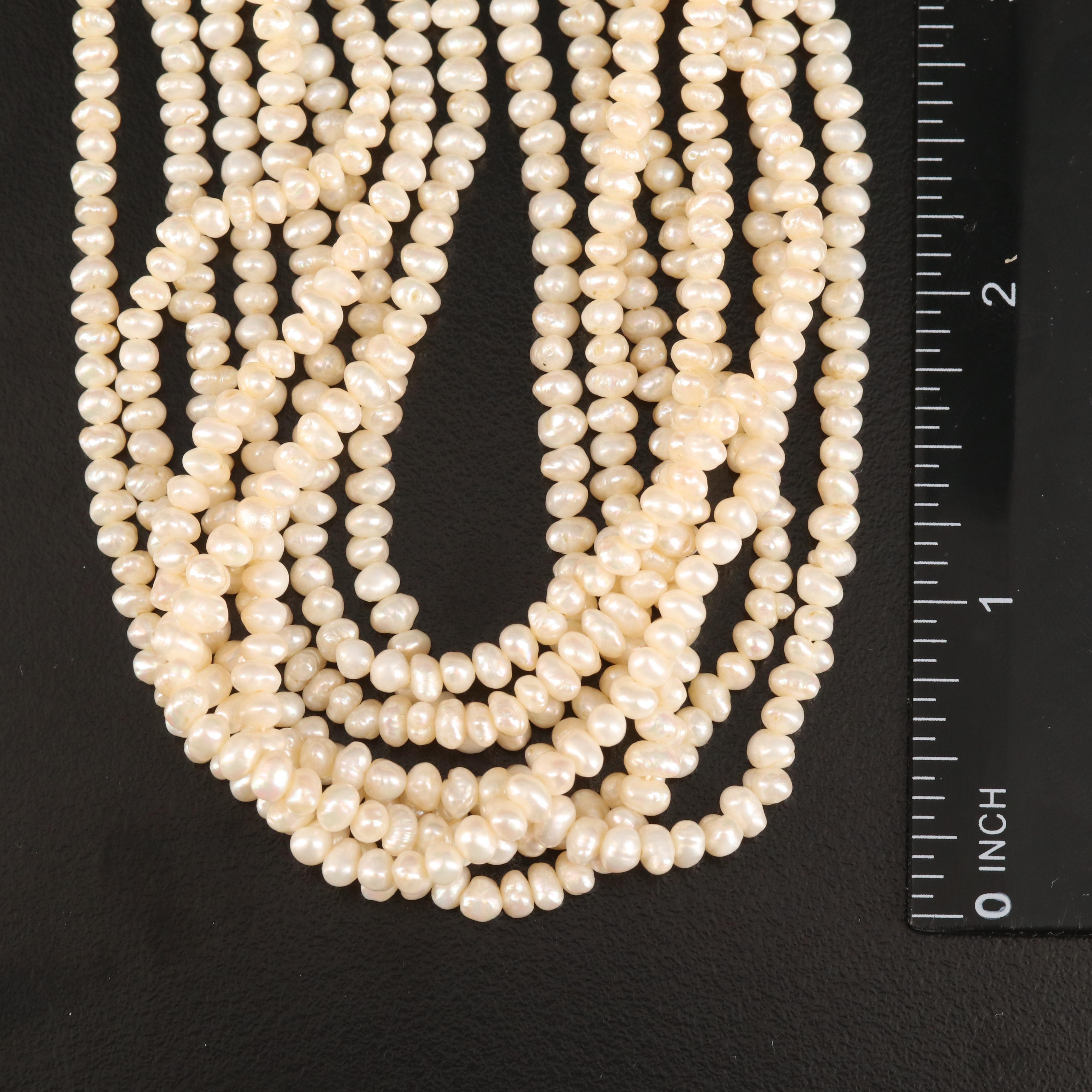 Vintage 14K Pearl Torsade with Tourmaline, Emerald, Ruby and Sapphire Pendant