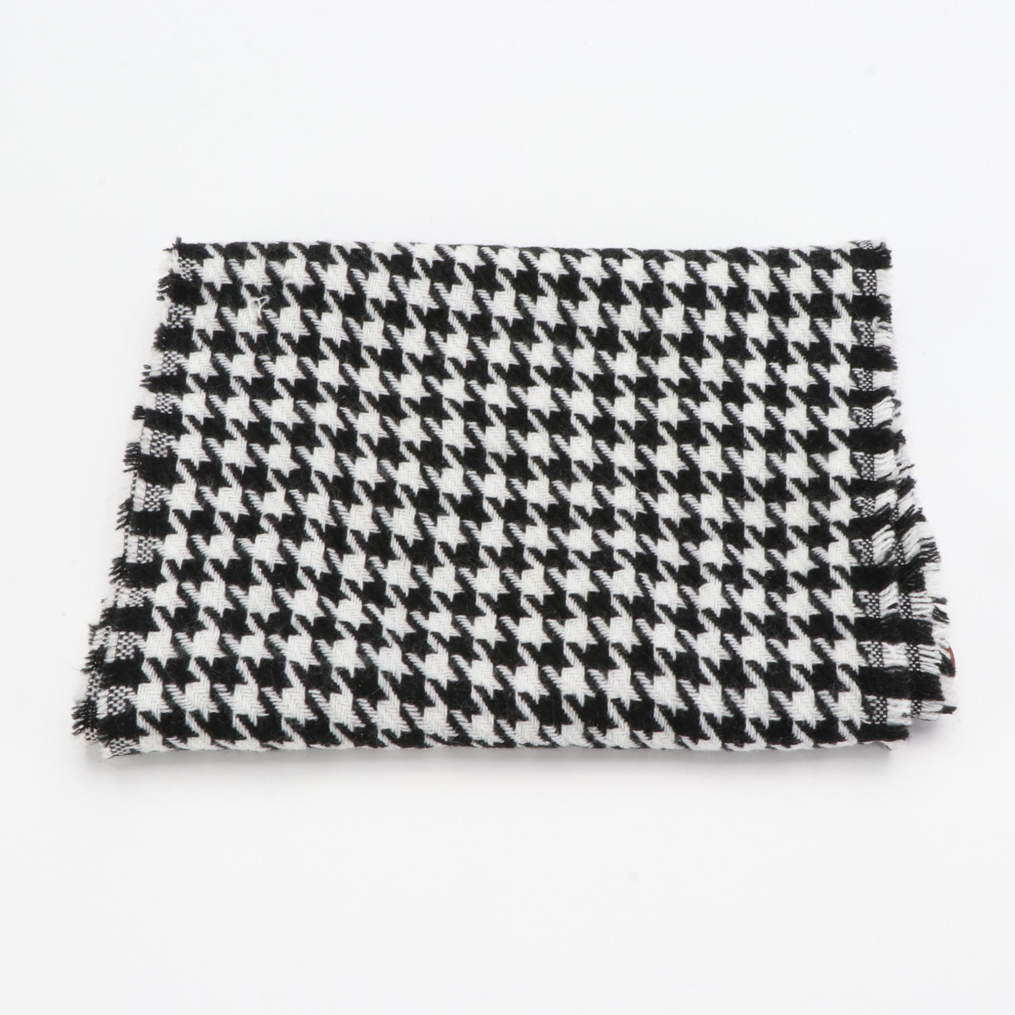 Houndstooth Check Scarf with Tuck-in Faux Fur Scarves in Leopard Print and Solid