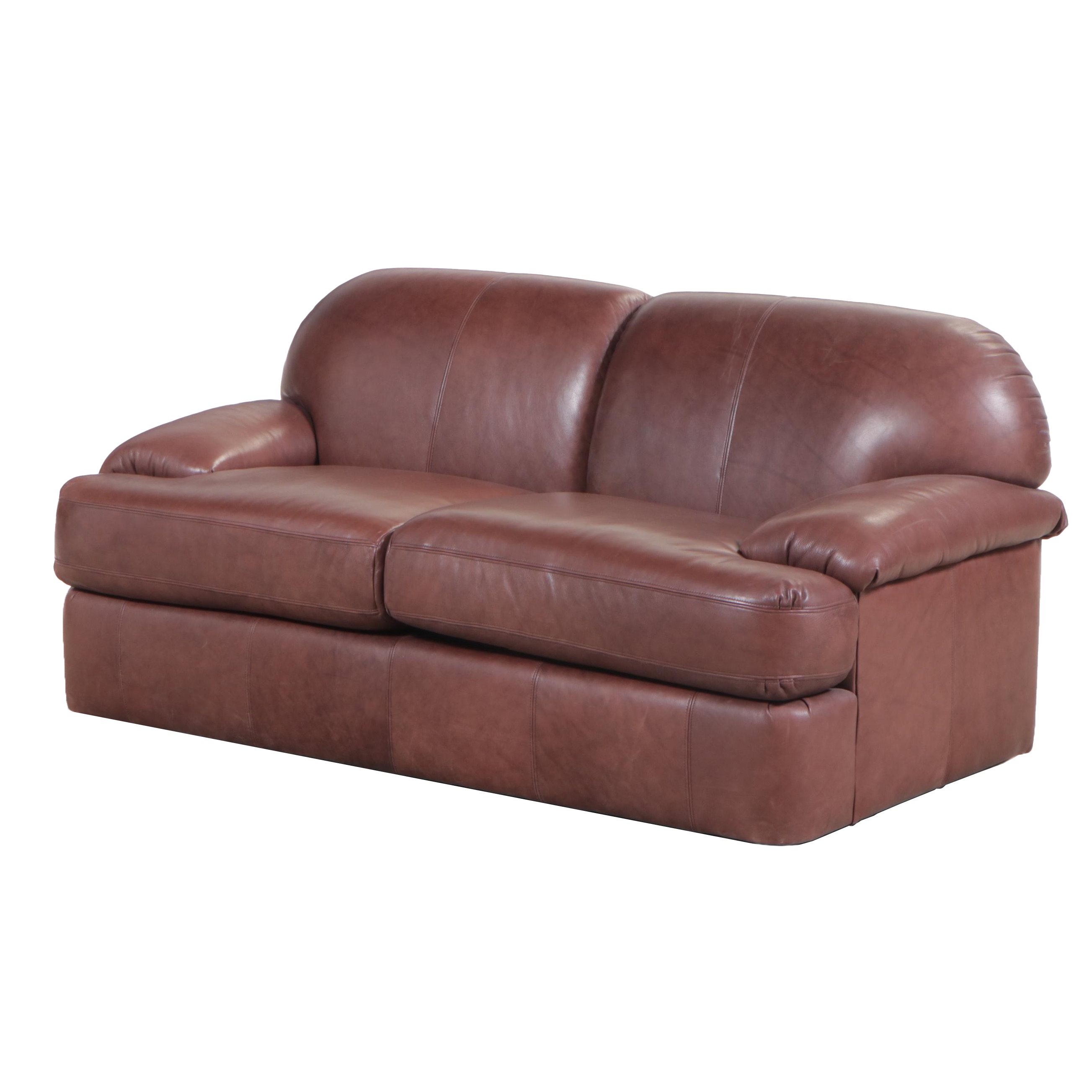 Bernhardt Brown Leather Loveseat