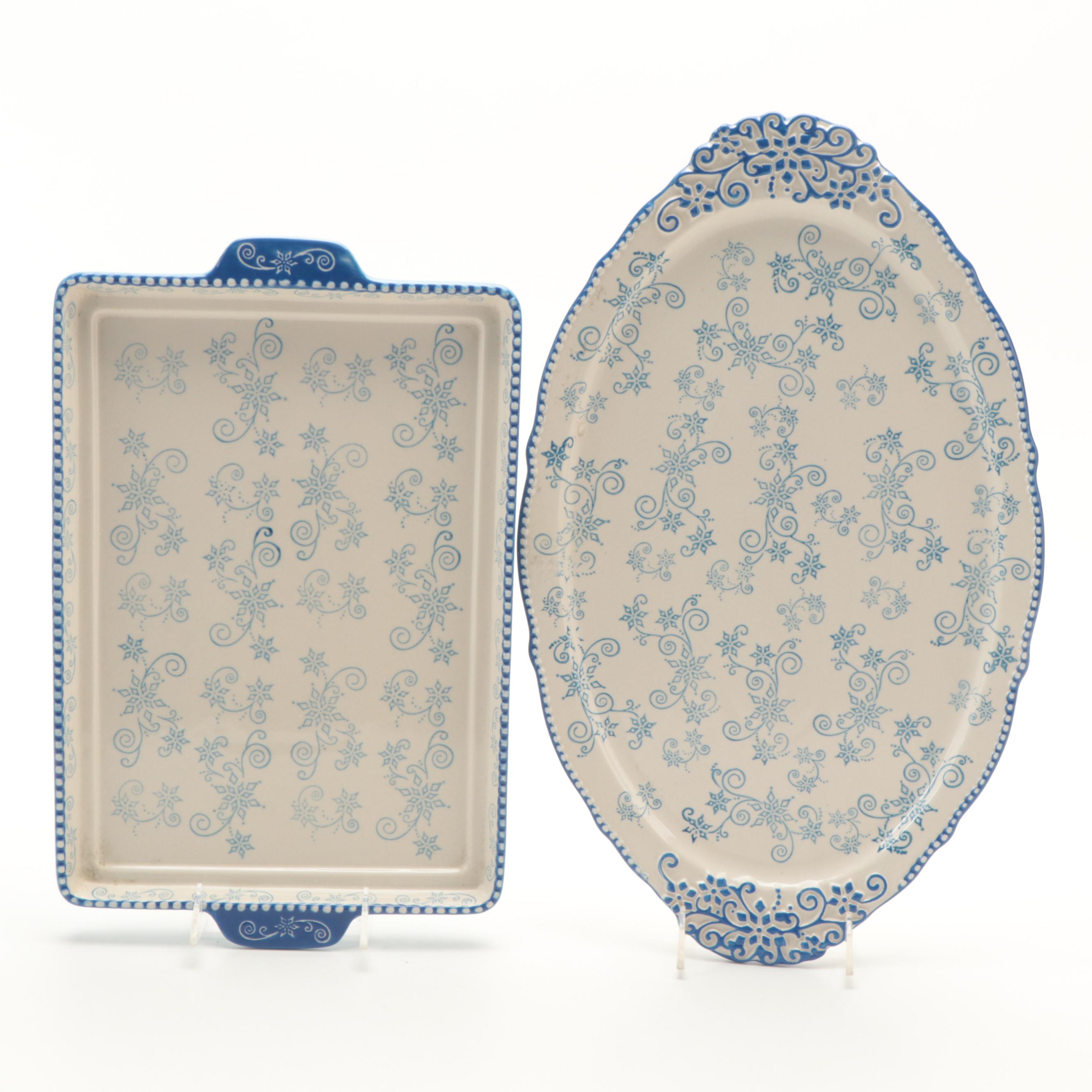 Temp-Tations "Floral Lace" Casseroles with Stands and Platters