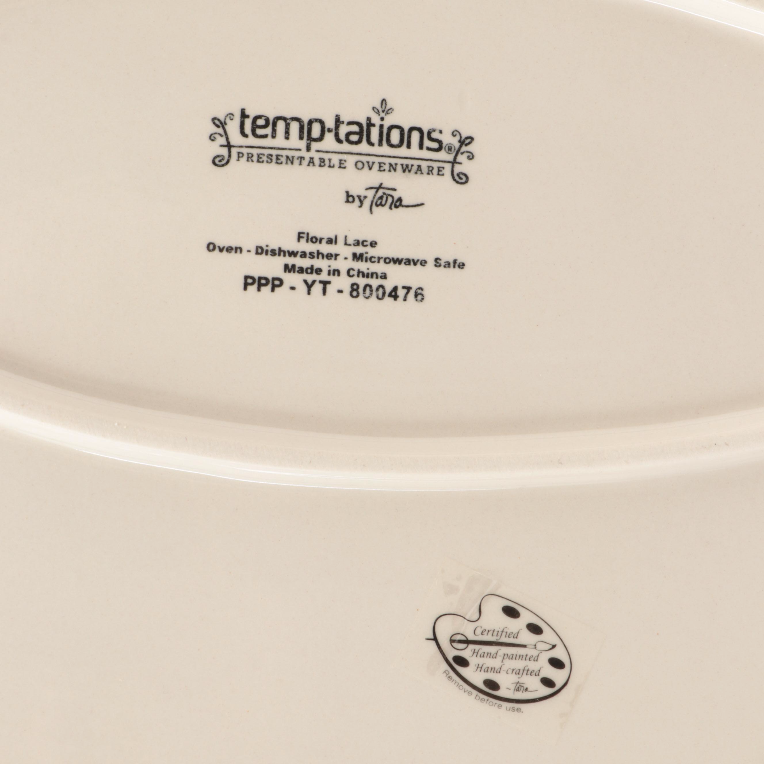 Temp-Tations "Floral Lace" Casseroles with Stands and Platters