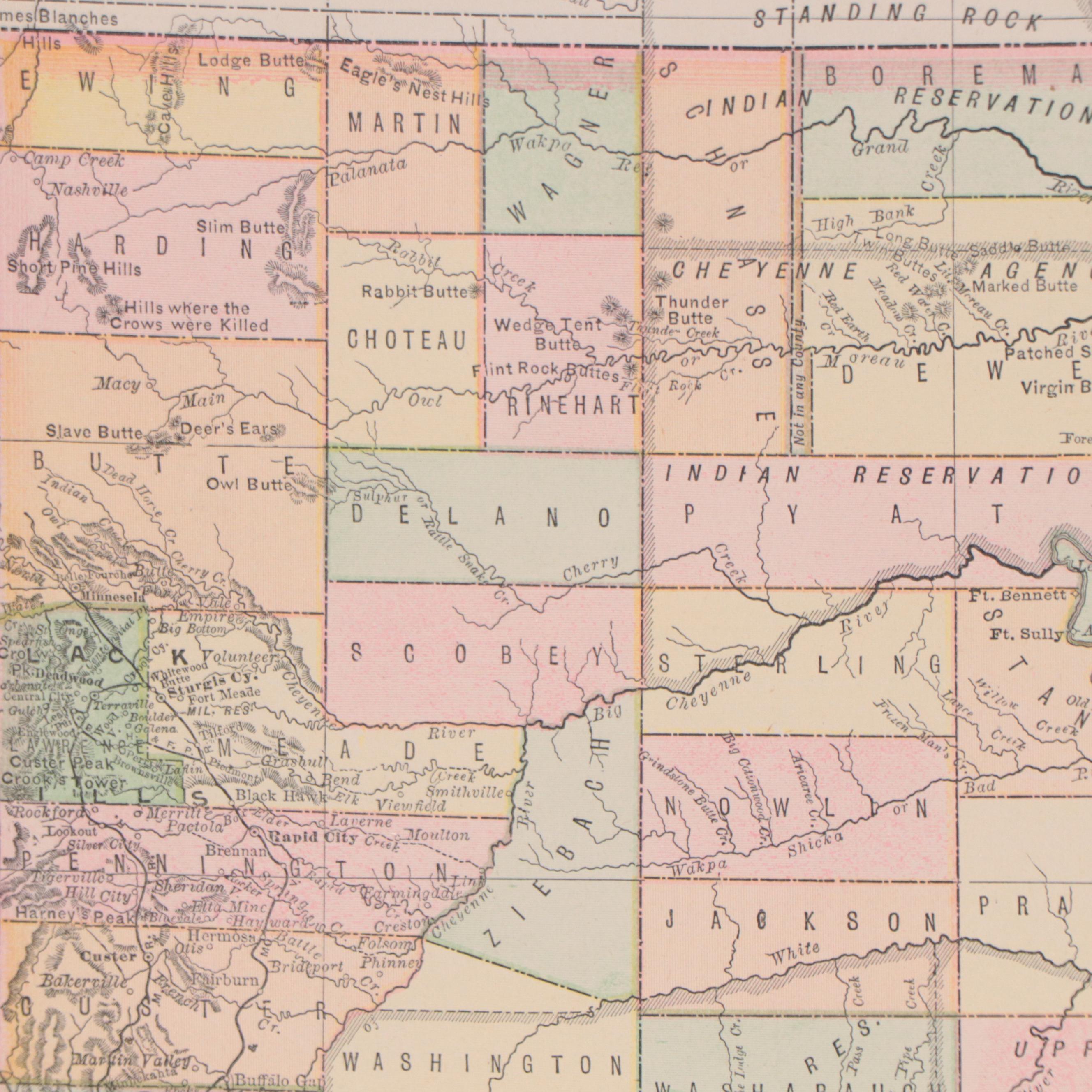 Rand, McNally & Co. Wax Engraving Map of South Dakota, Circa 1889