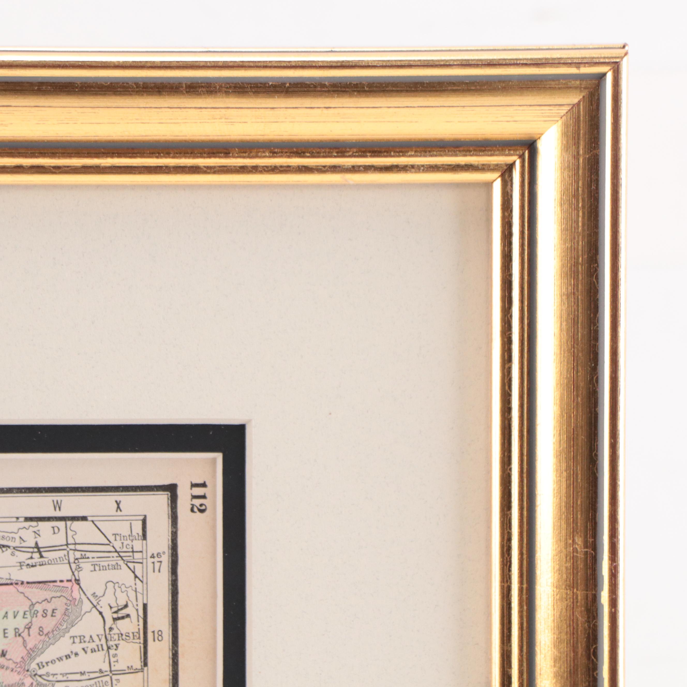 Rand, McNally & Co. Wax Engraving Map of South Dakota, Circa 1889