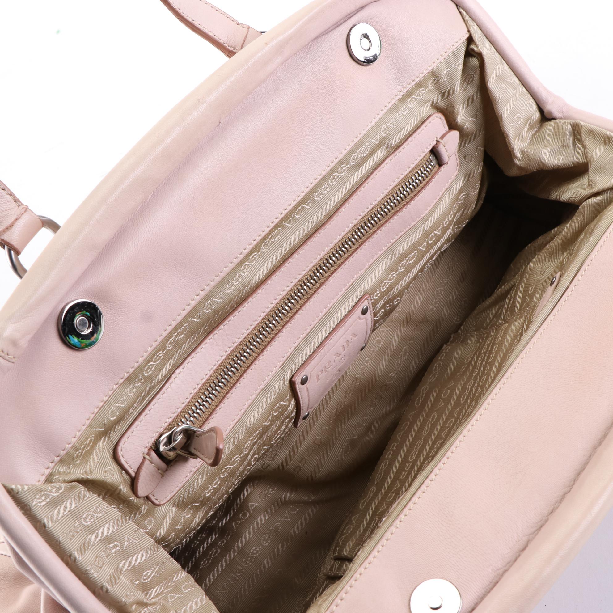 Prada Large Domed Hard Frame Shoulder Bag in Nappa Lambskin Leather