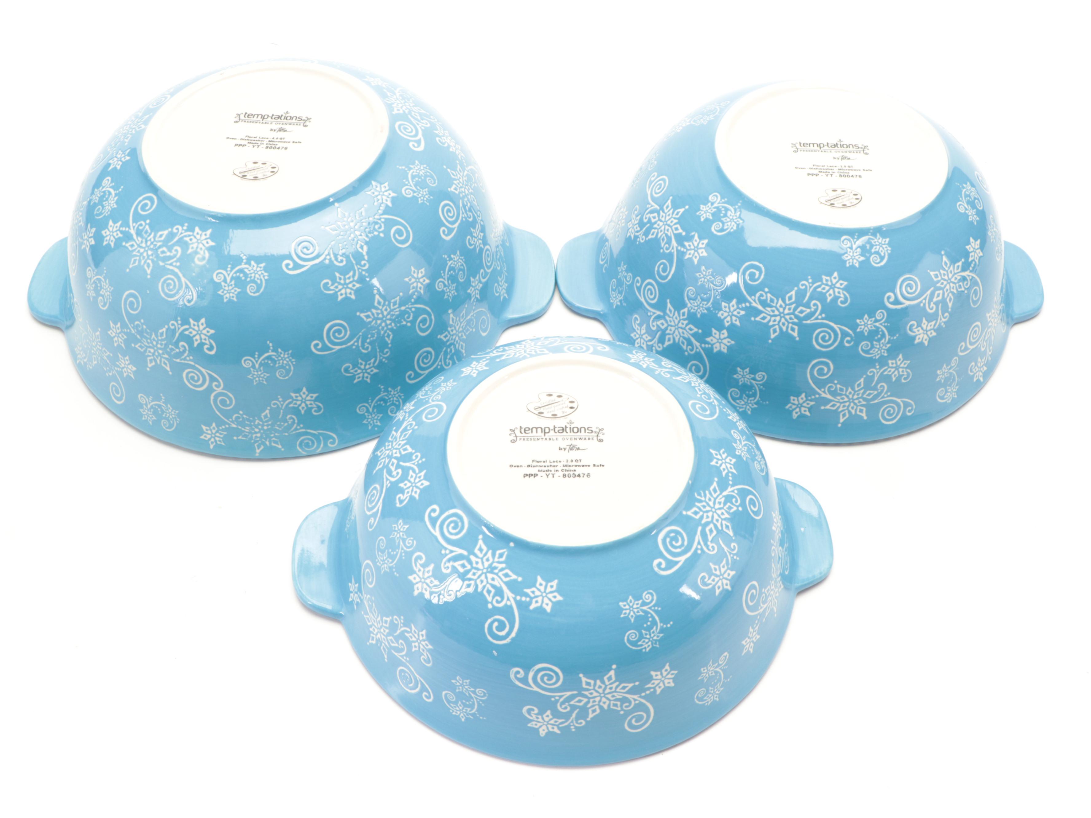 Temp-Tations "Floral Lace" Graduated Mixing Bowls and Bakeware