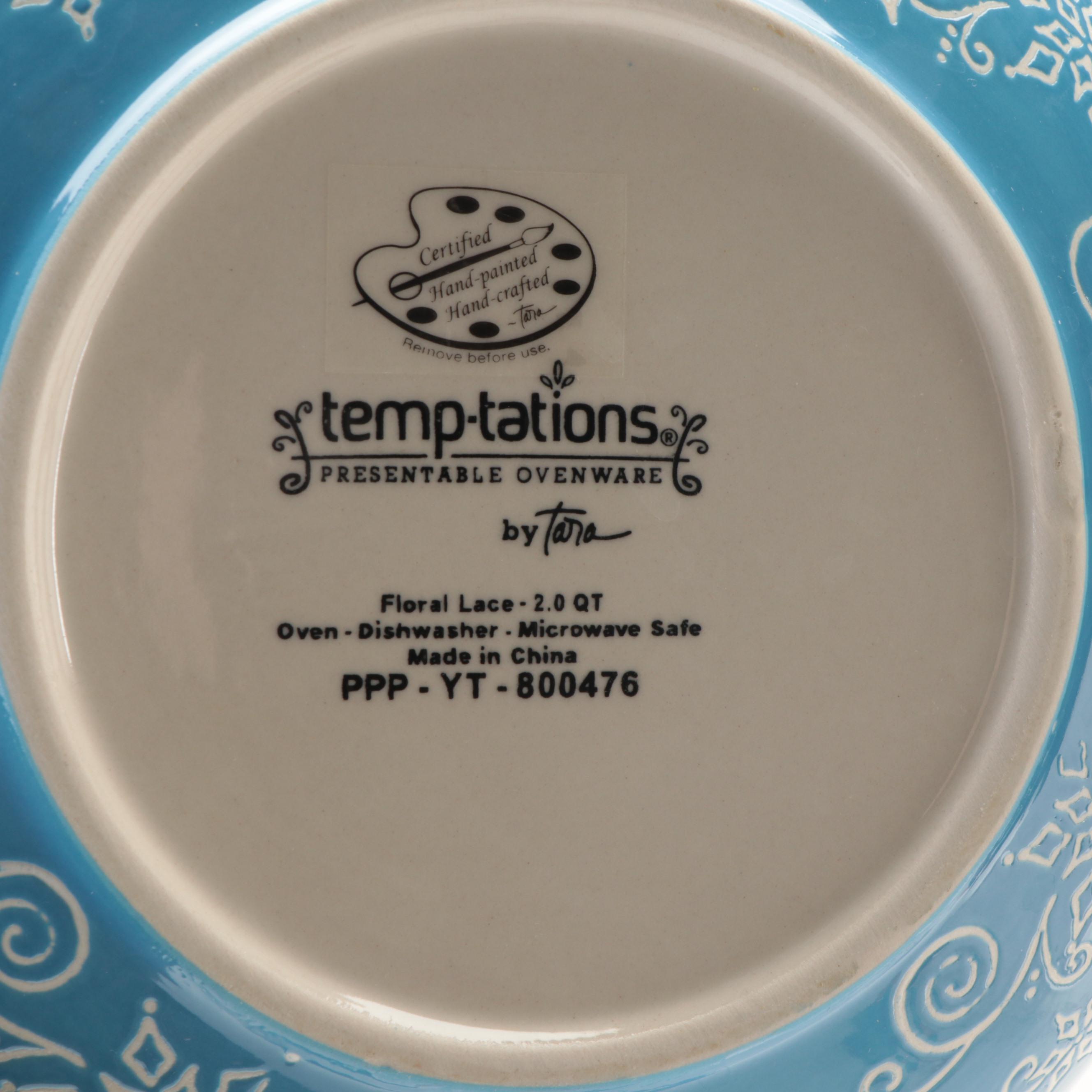 Temp-Tations "Floral Lace" Graduated Mixing Bowls and Bakeware
