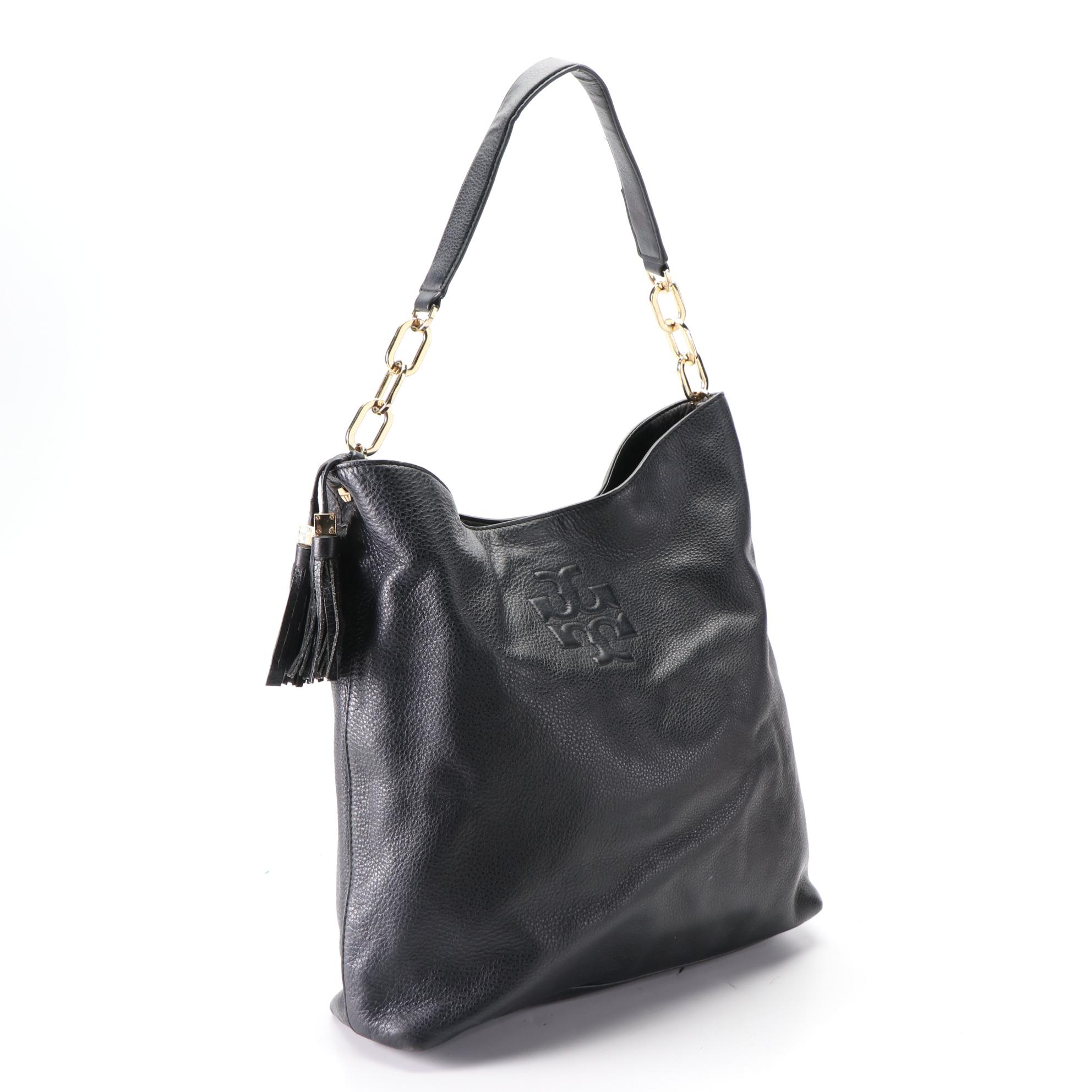 Tory Burch Thea Tassel Hobo Bag in Grained Leather