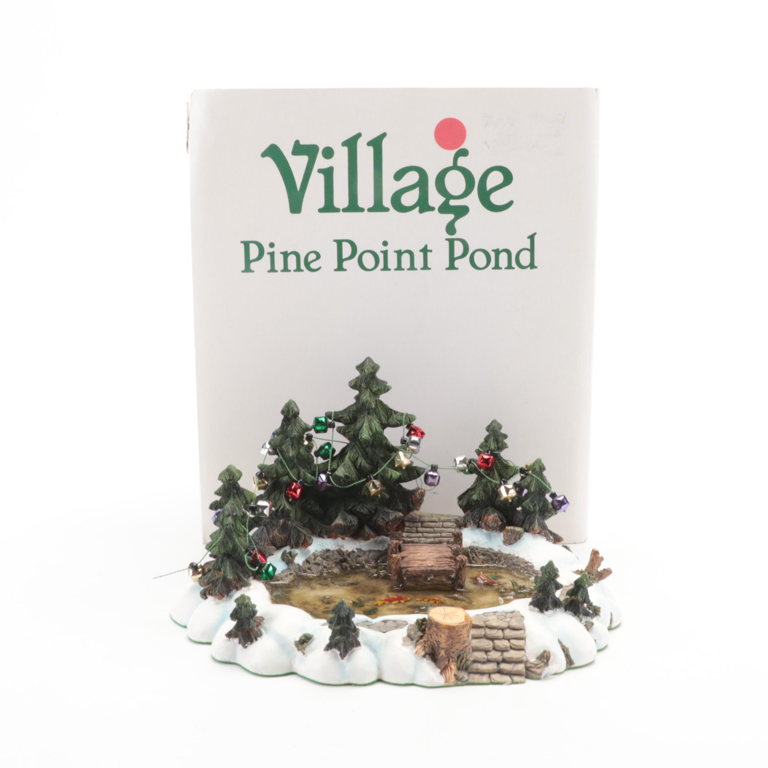 Department 56 "Pine Point Pond" Landscape Figure with Christmas Tree Cookie Jar