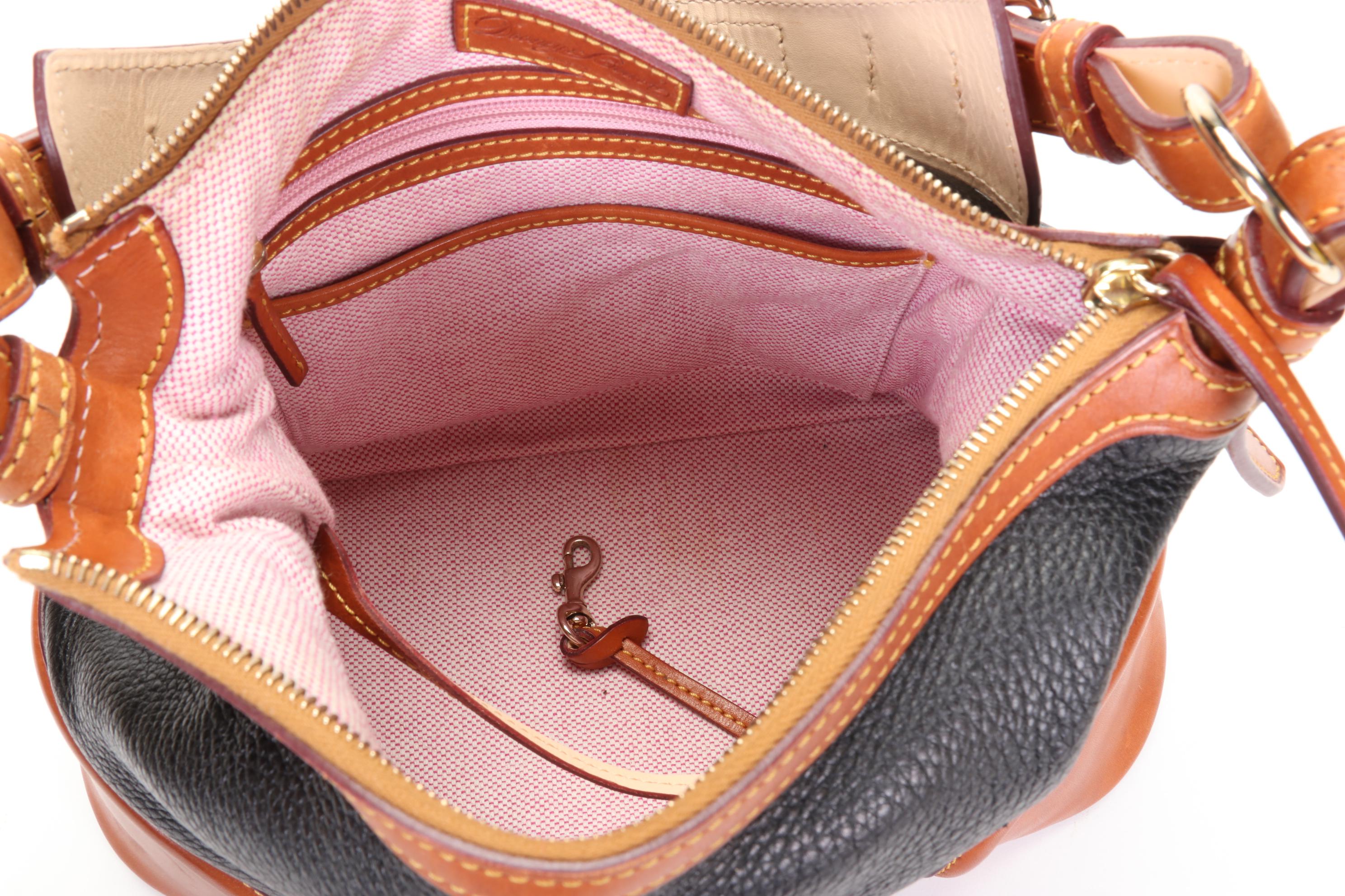 Cashmere and Pom-Pom Mink Fur Scarves with Dooney & Bourke Shoulder Bag