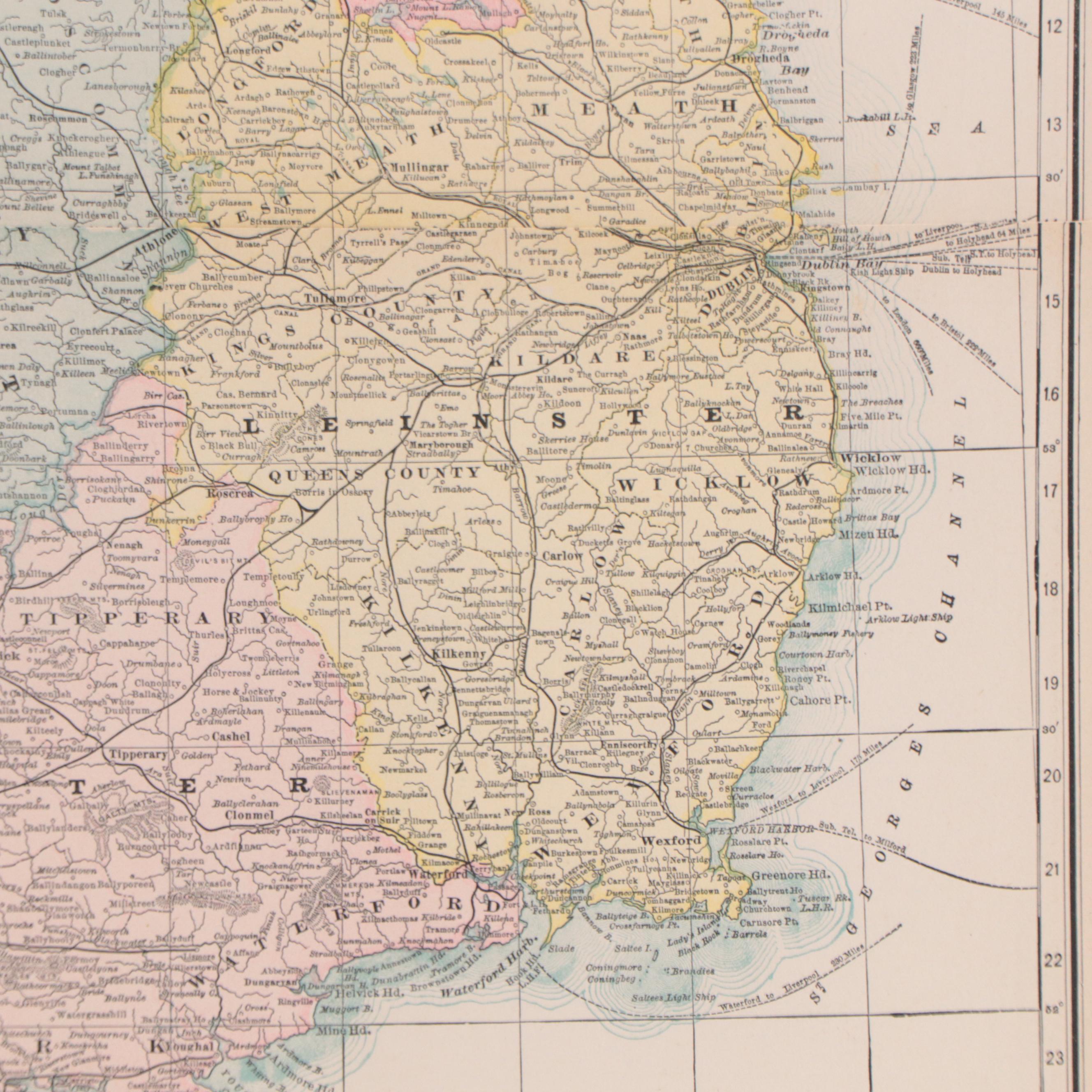Rand, McNally & Co. Wax Engraving Map of Ireland, Circa 1888