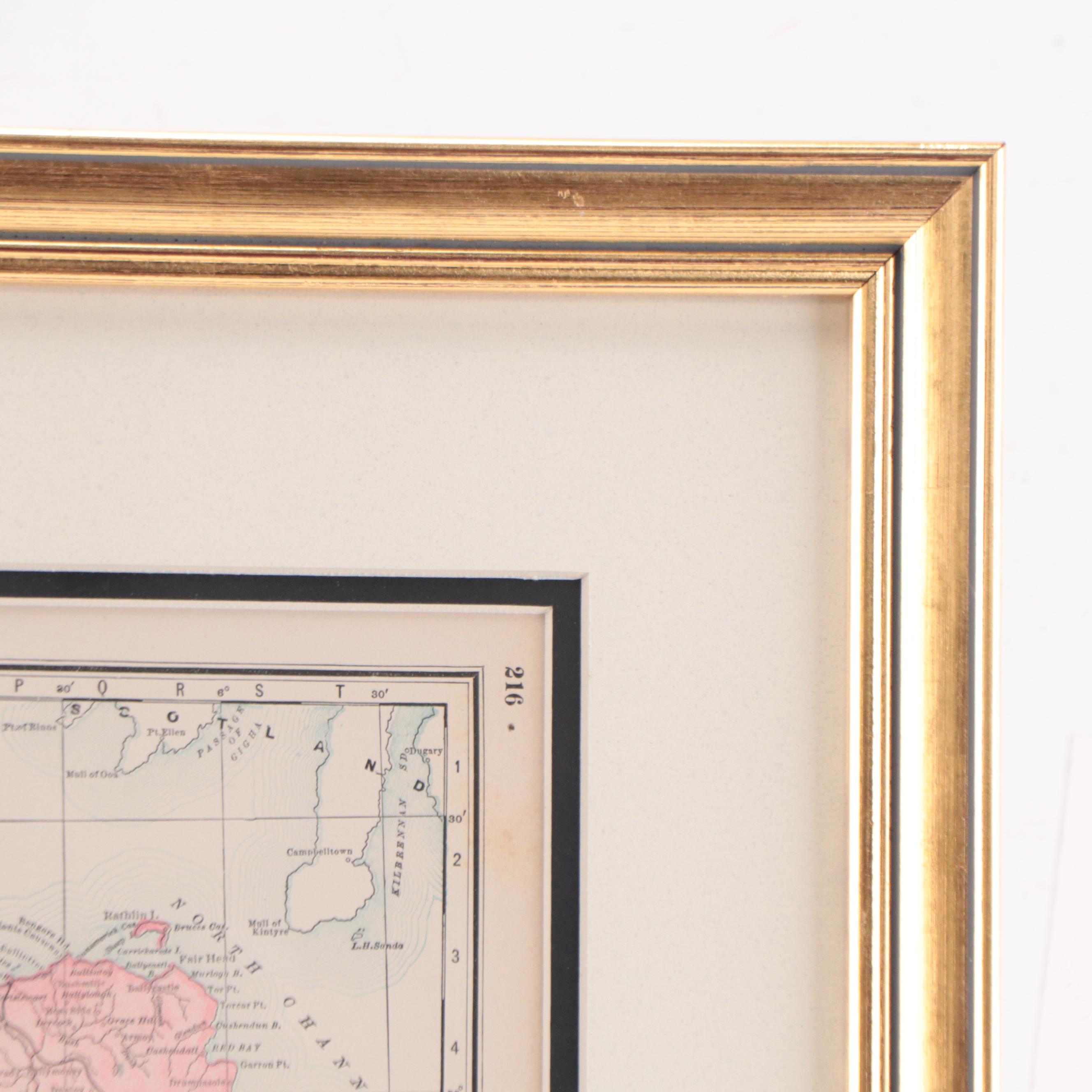 Rand, McNally & Co. Wax Engraving Map of Ireland, Circa 1888