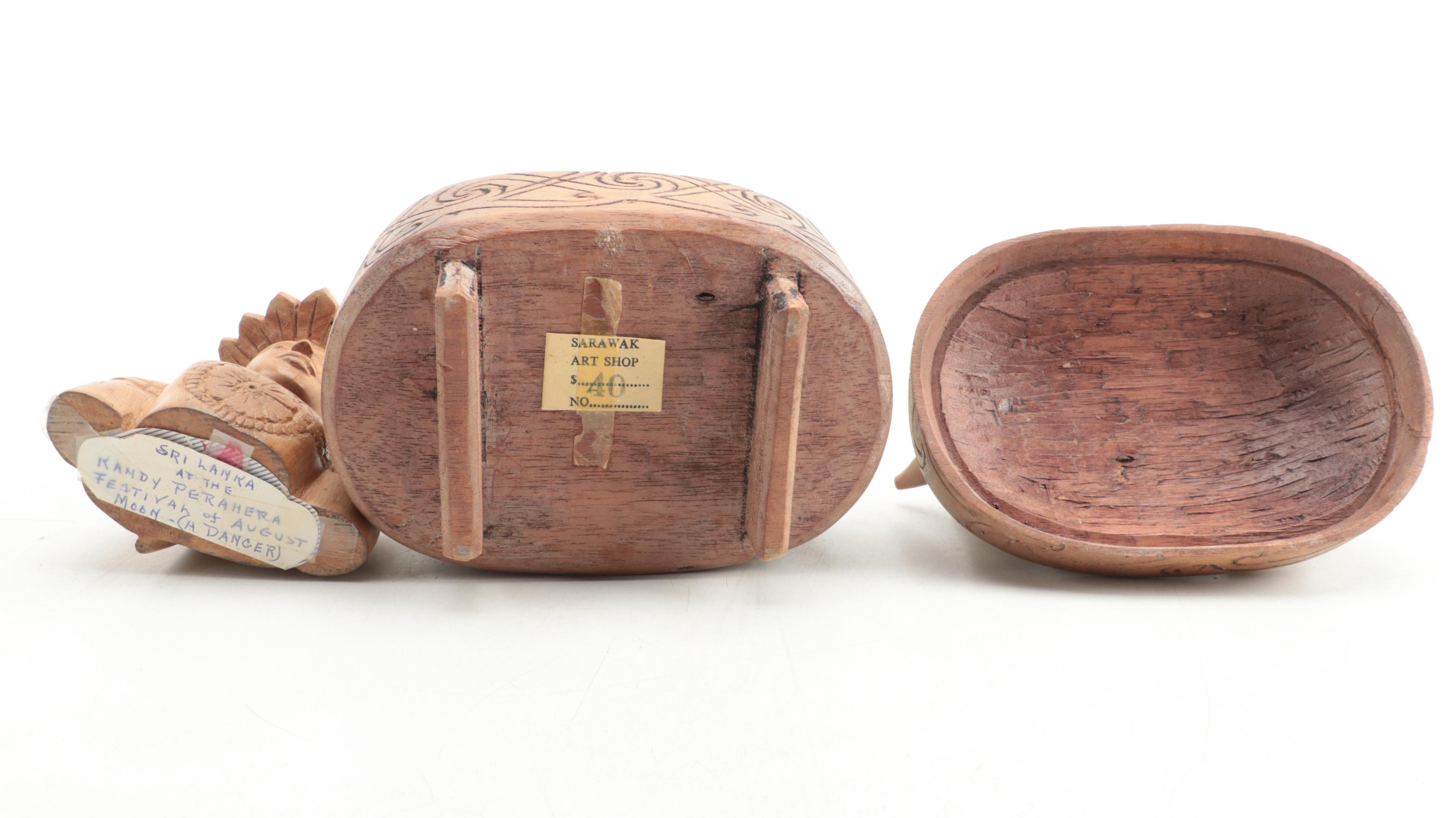 Sri Lankan, Malaysian, and Other Carved Wood and Stone Figures