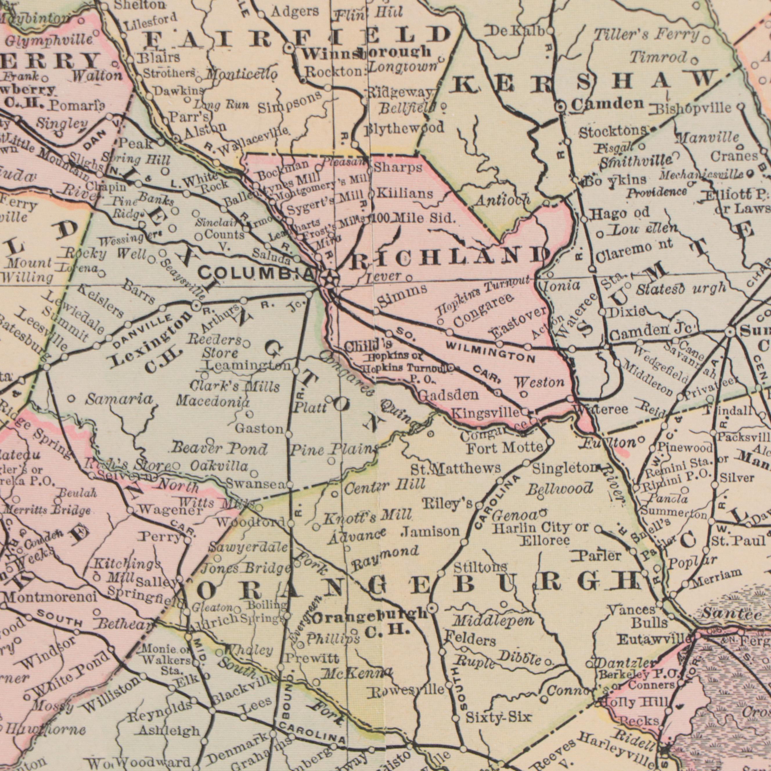 Rand, McNally & Co. Wax Engraving Map of South Carolina, Circa 1889