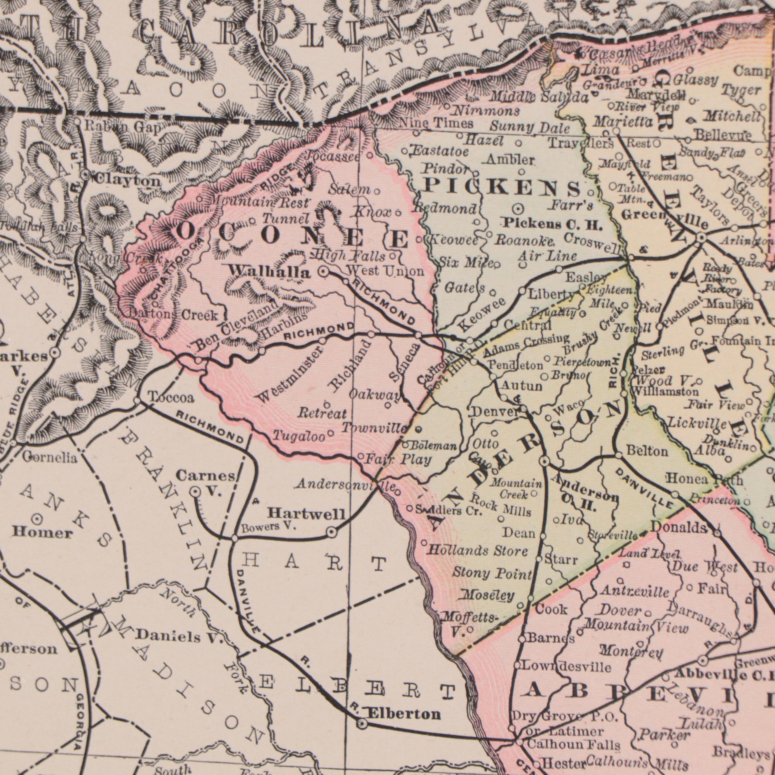Rand, McNally & Co. Wax Engraving Map of South Carolina, Circa 1889