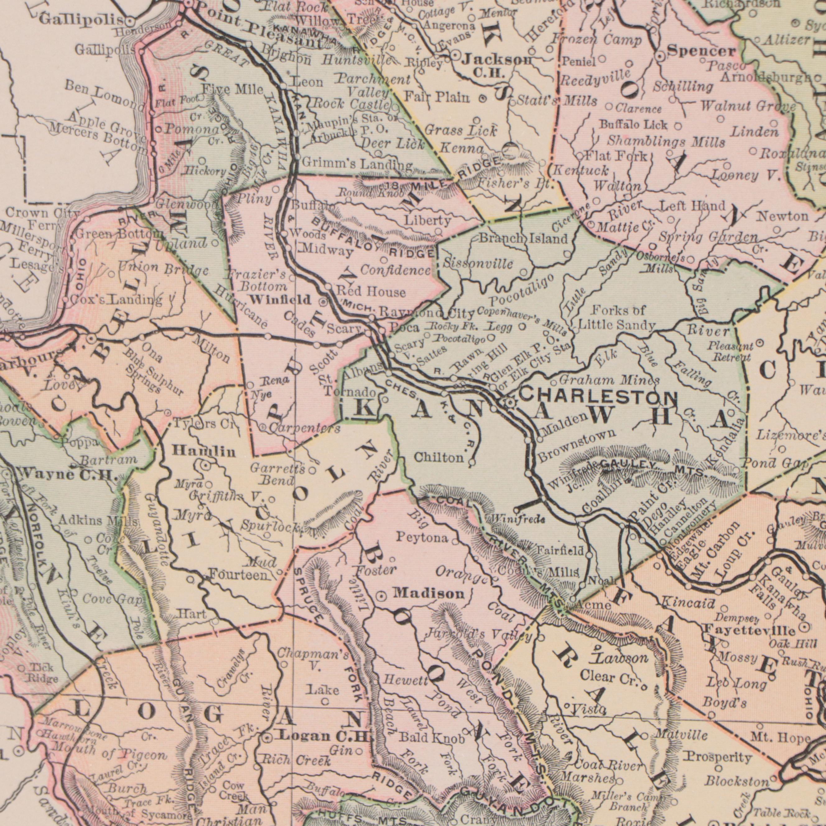 Rand, McNally & Co. Wax Engraving "New Map of West Virginia," Circa 1888
