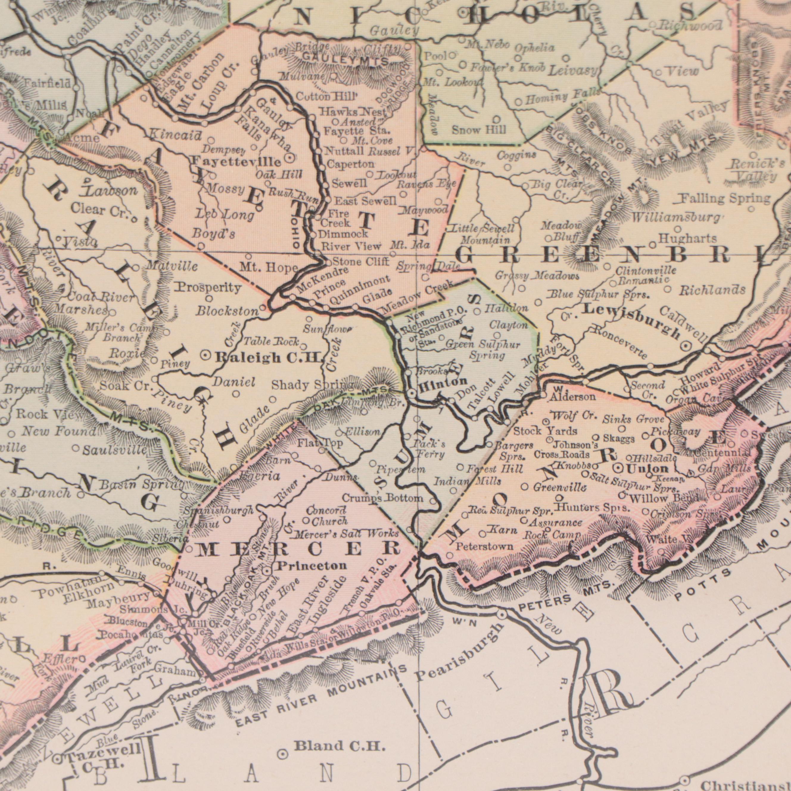 Rand, McNally & Co. Wax Engraving "New Map of West Virginia," Circa 1888