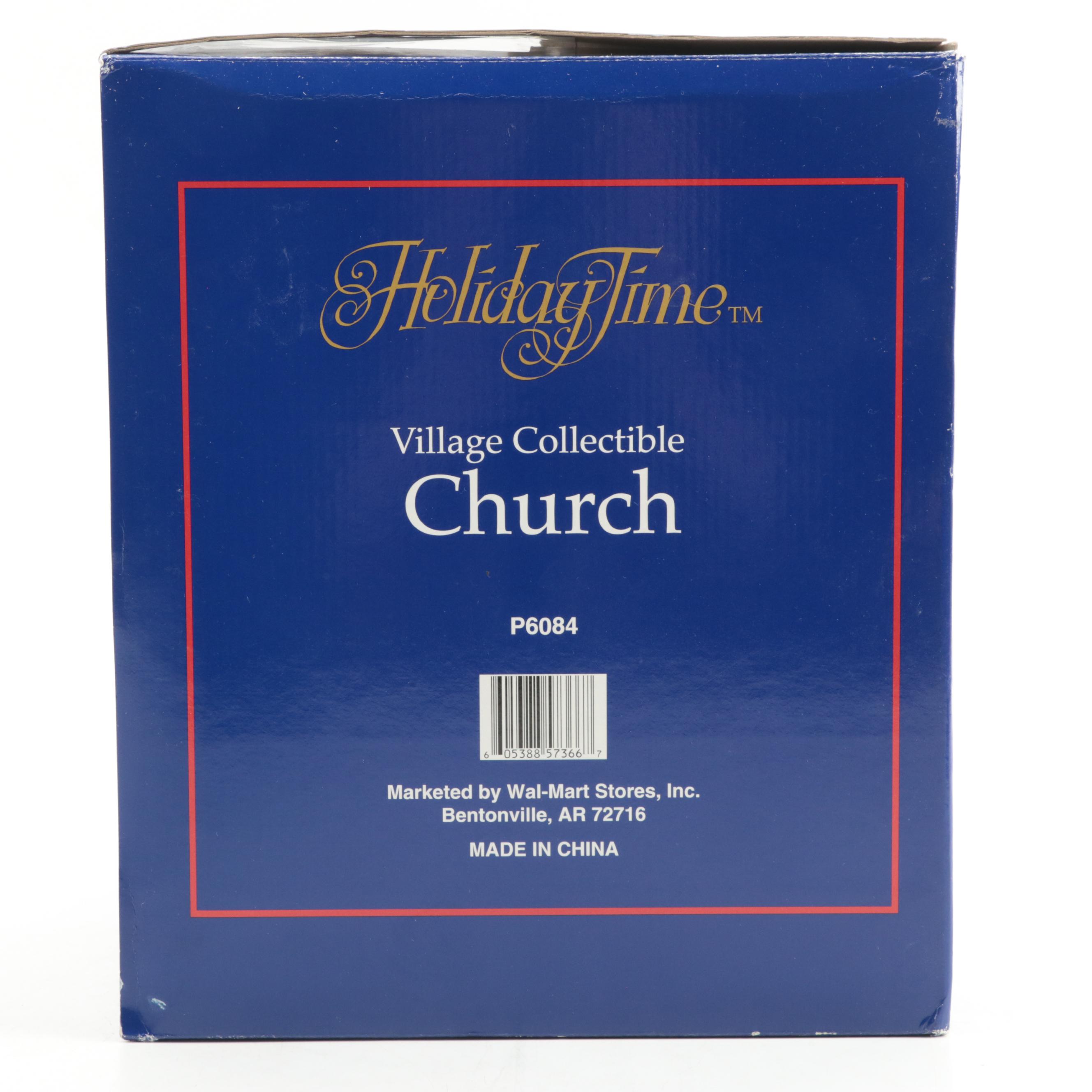 Holiday Time "Village Collectible Church" Porcelain Illuminated Building