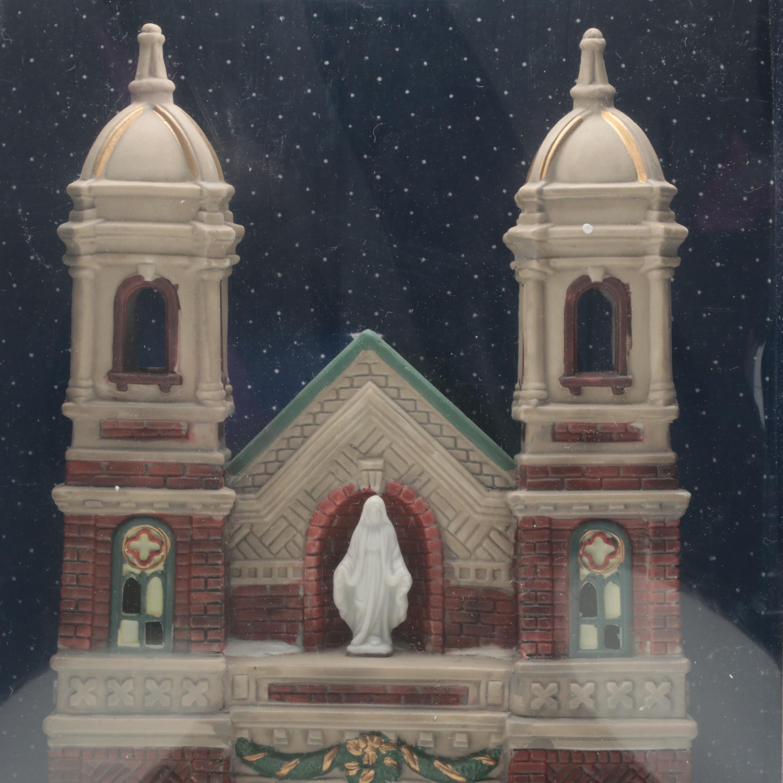 Holiday Time "Village Collectible Church" Porcelain Illuminated Building