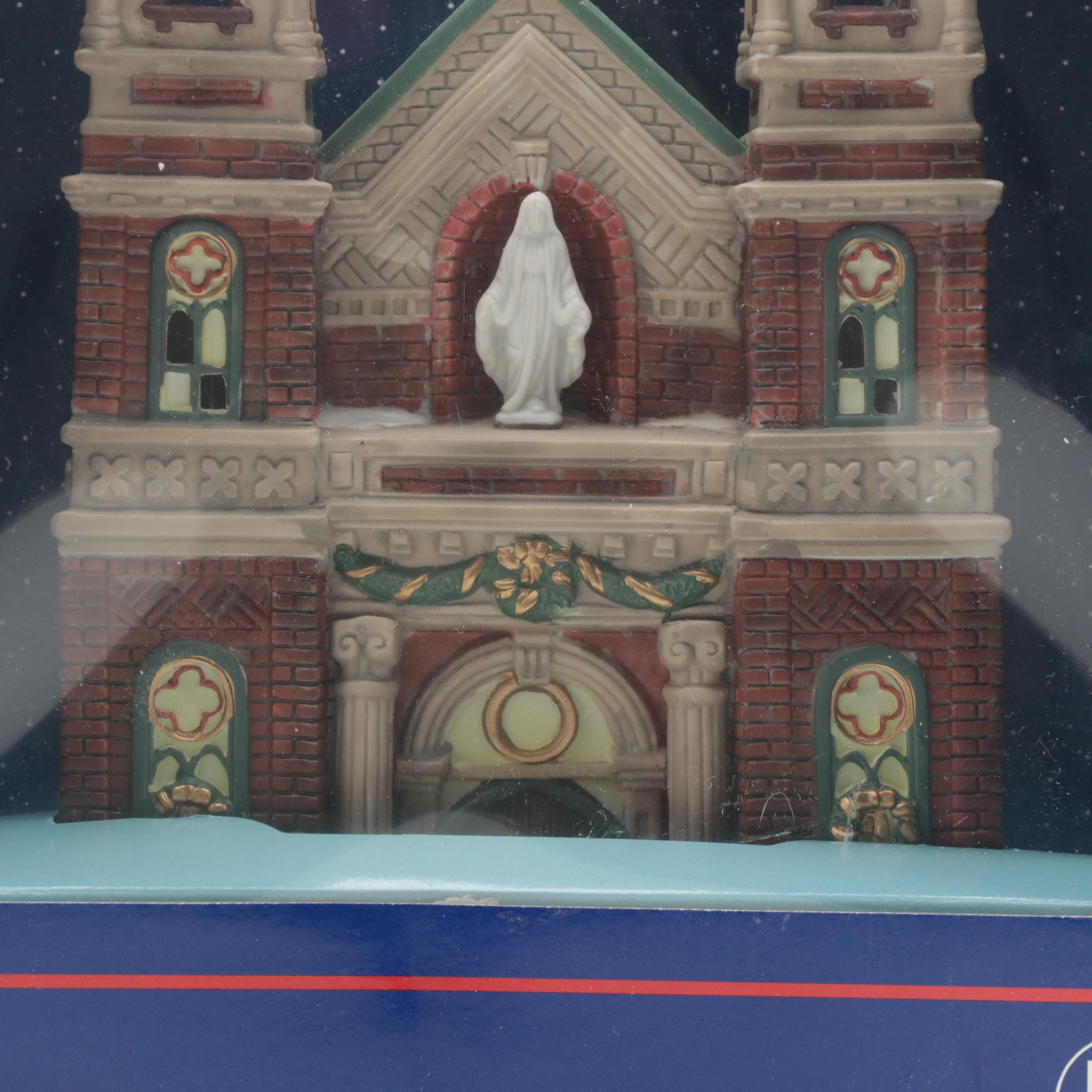 Holiday Time "Village Collectible Church" Porcelain Illuminated Building