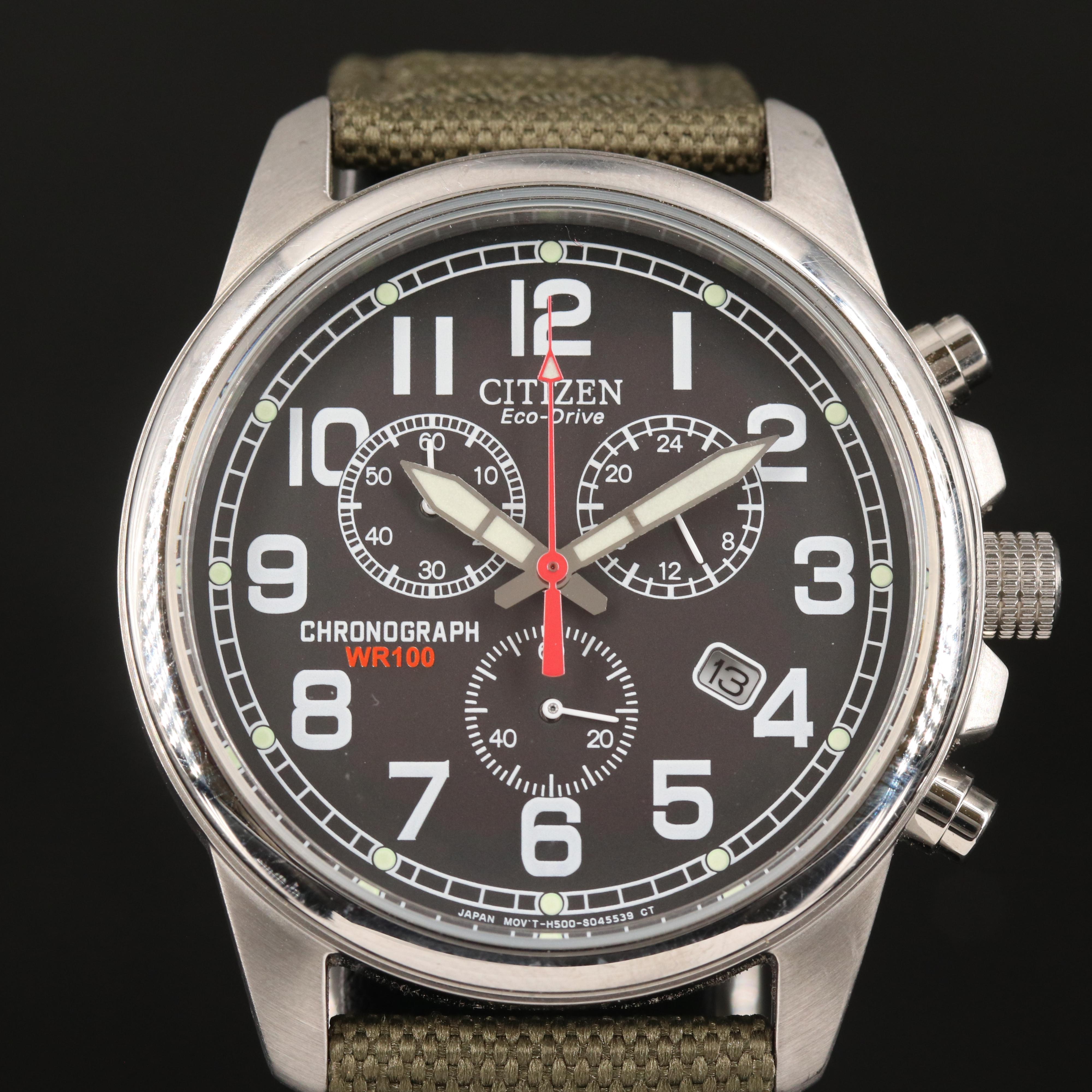 Citizen Garrison Eco-Drive Chronograph Stainless Steel Watch