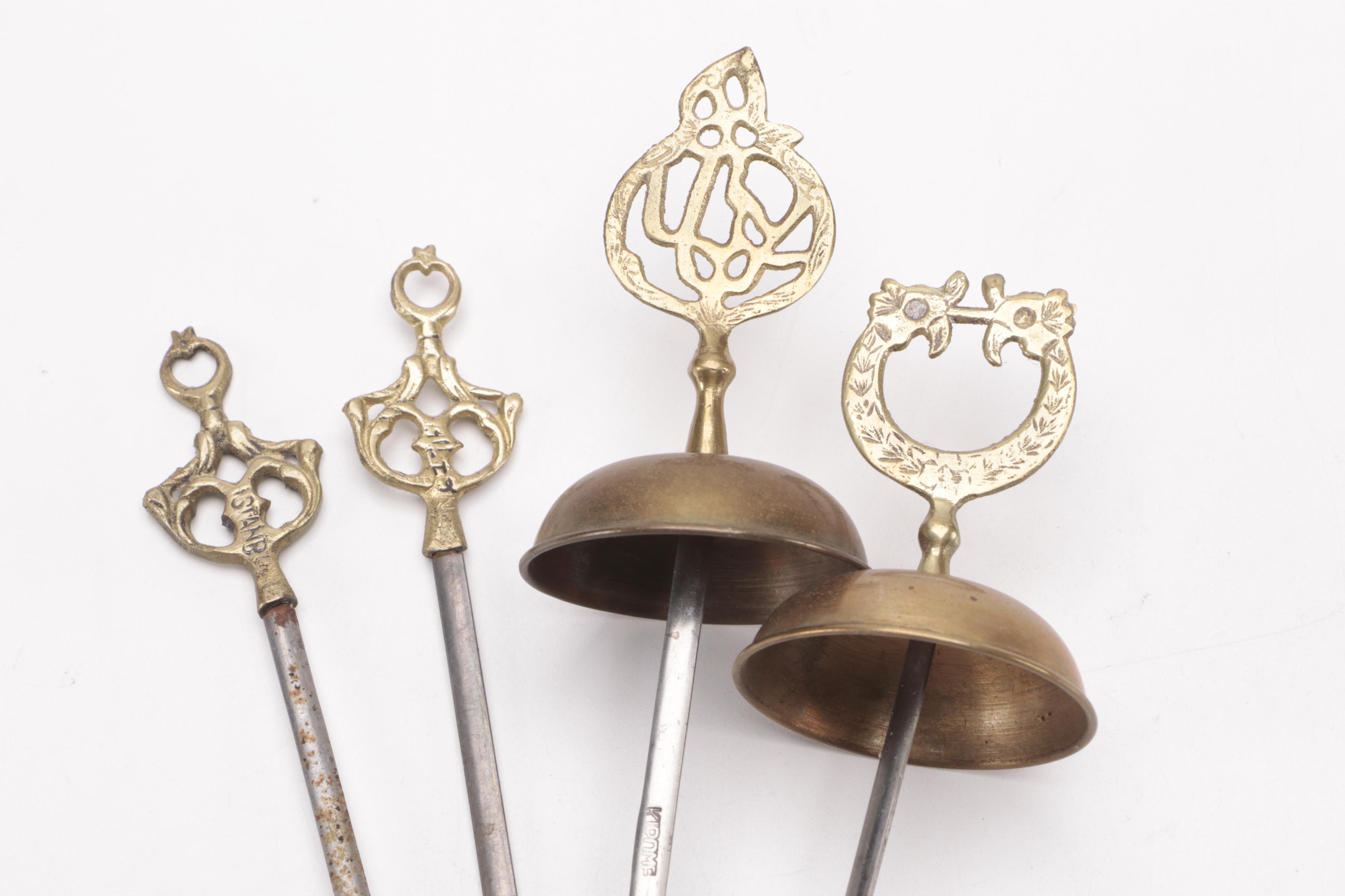 Turkish Brass Handled Shish Kebab Skewers, 20th Century