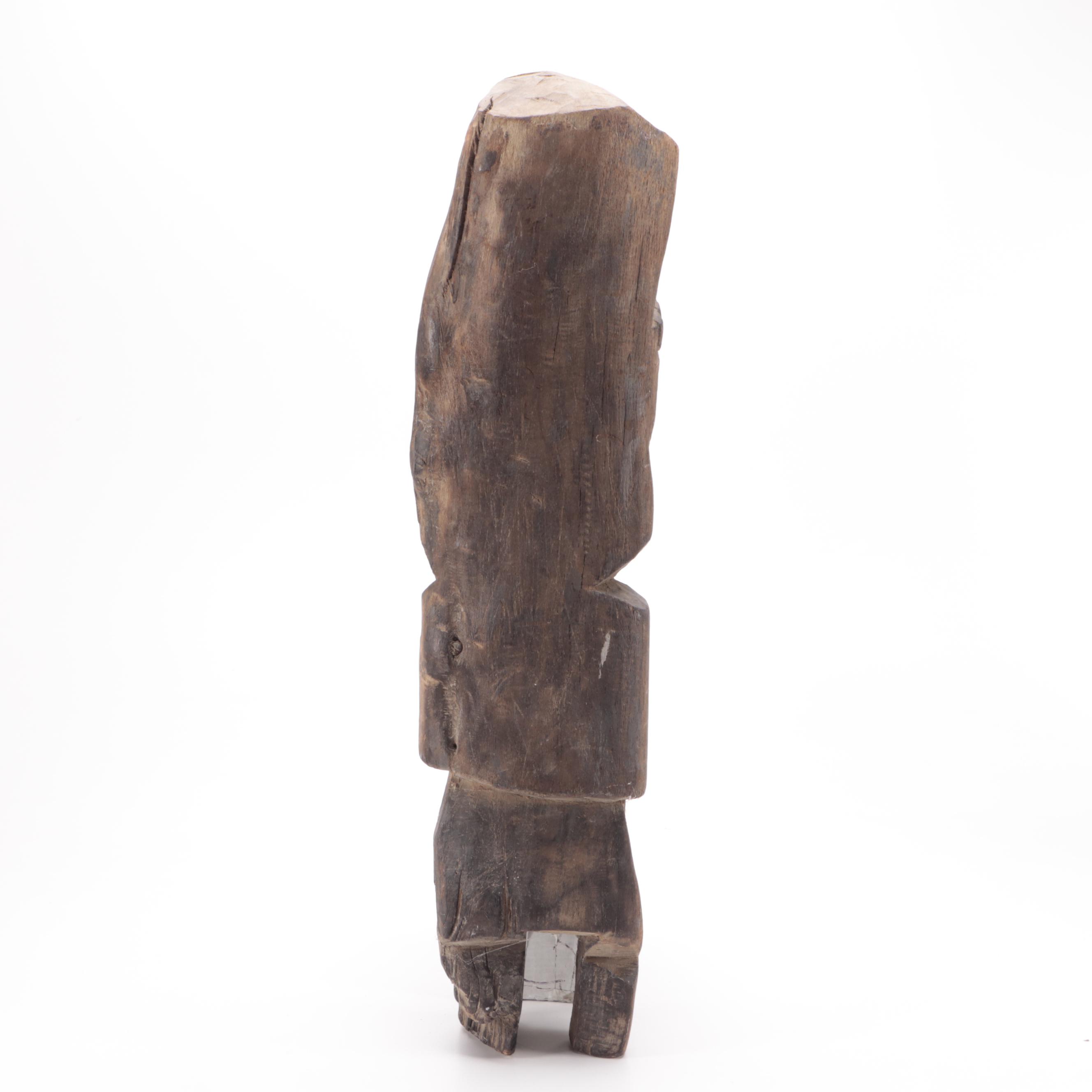 Peruvian Hand Carved Wooden Figural Sculpture