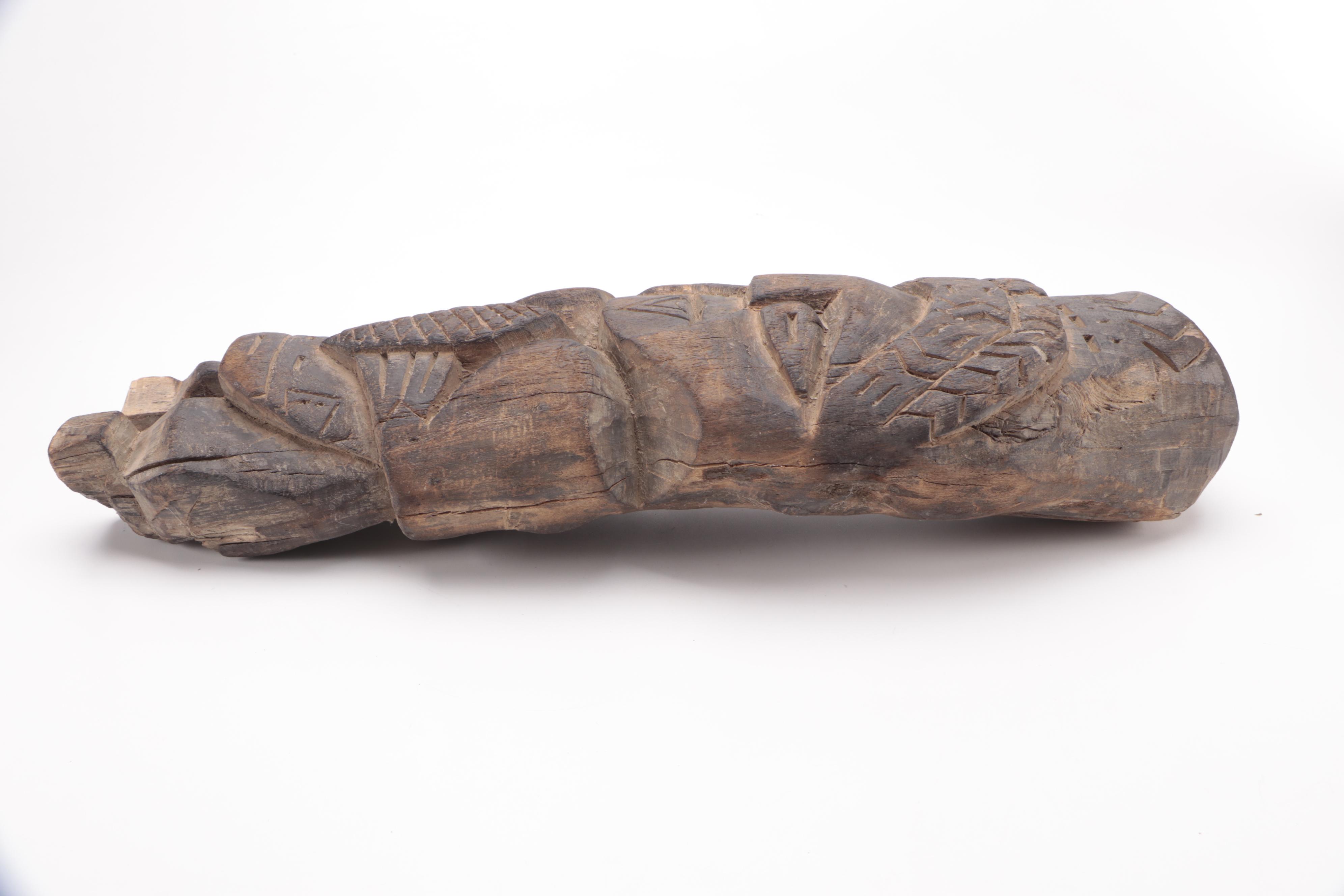 Peruvian Hand Carved Wooden Figural Sculpture