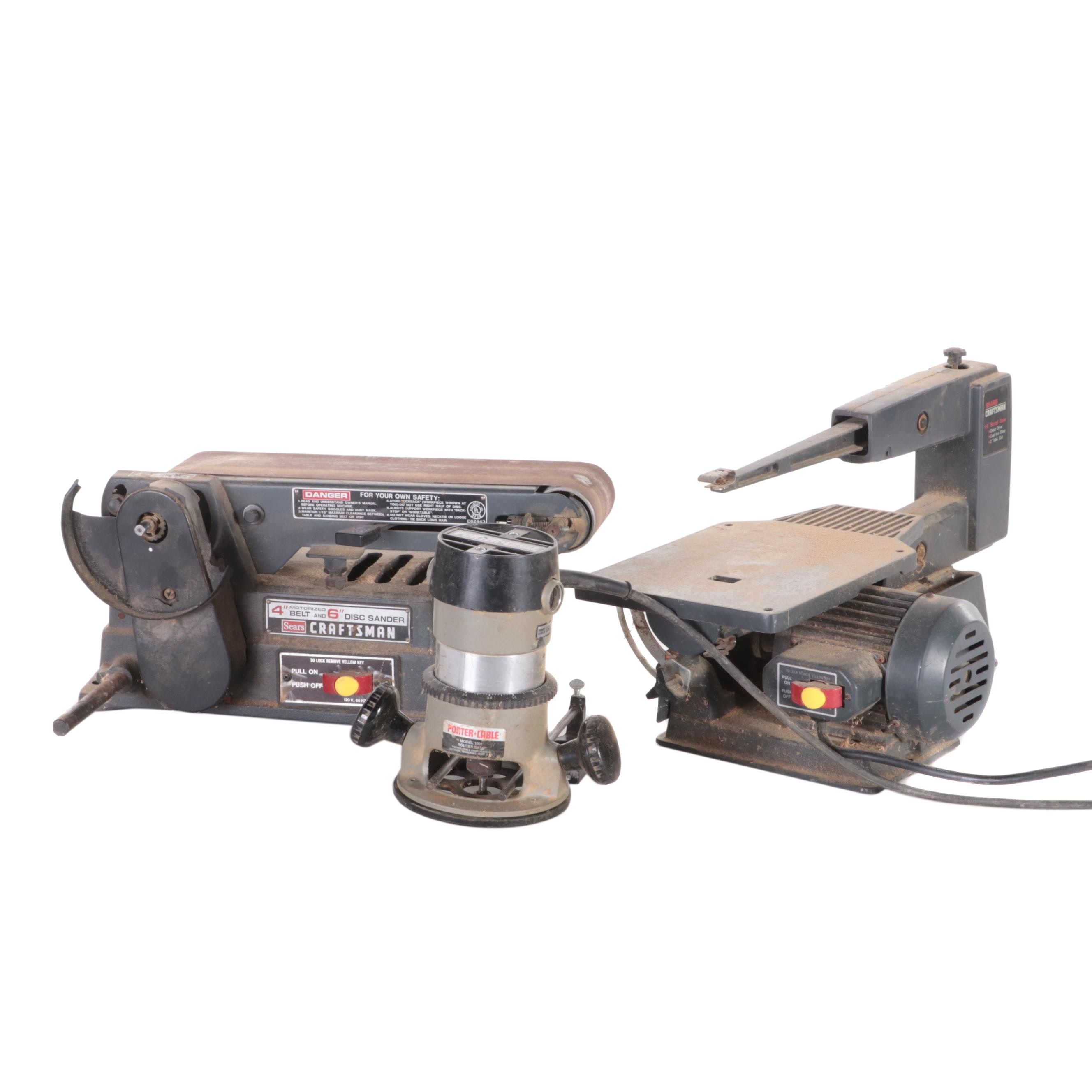 Craftsman Power Sander and Scroll Saw with Porter-Cable Fixed Router Base