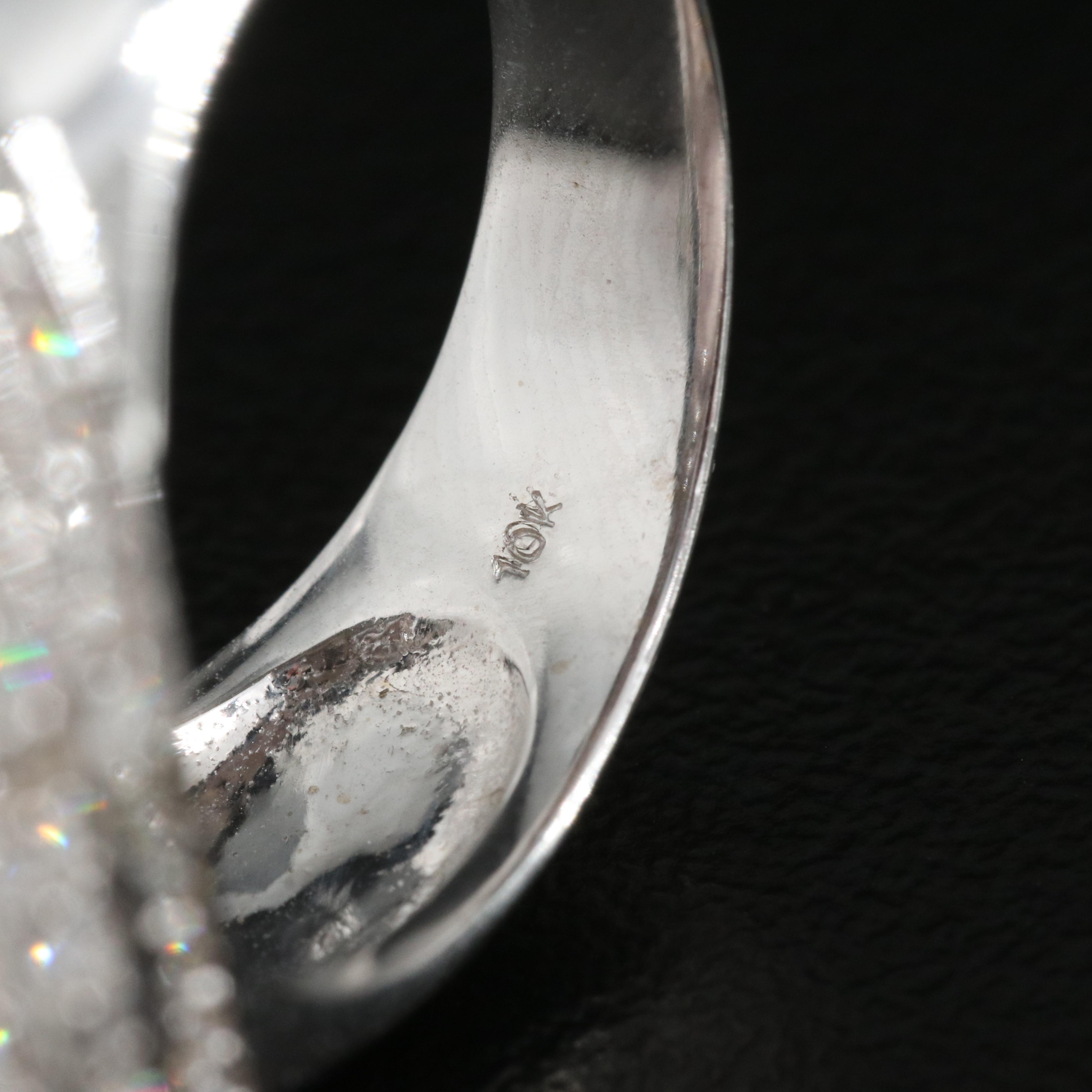 10K Rose Quartz and Diamond Spiral Ring